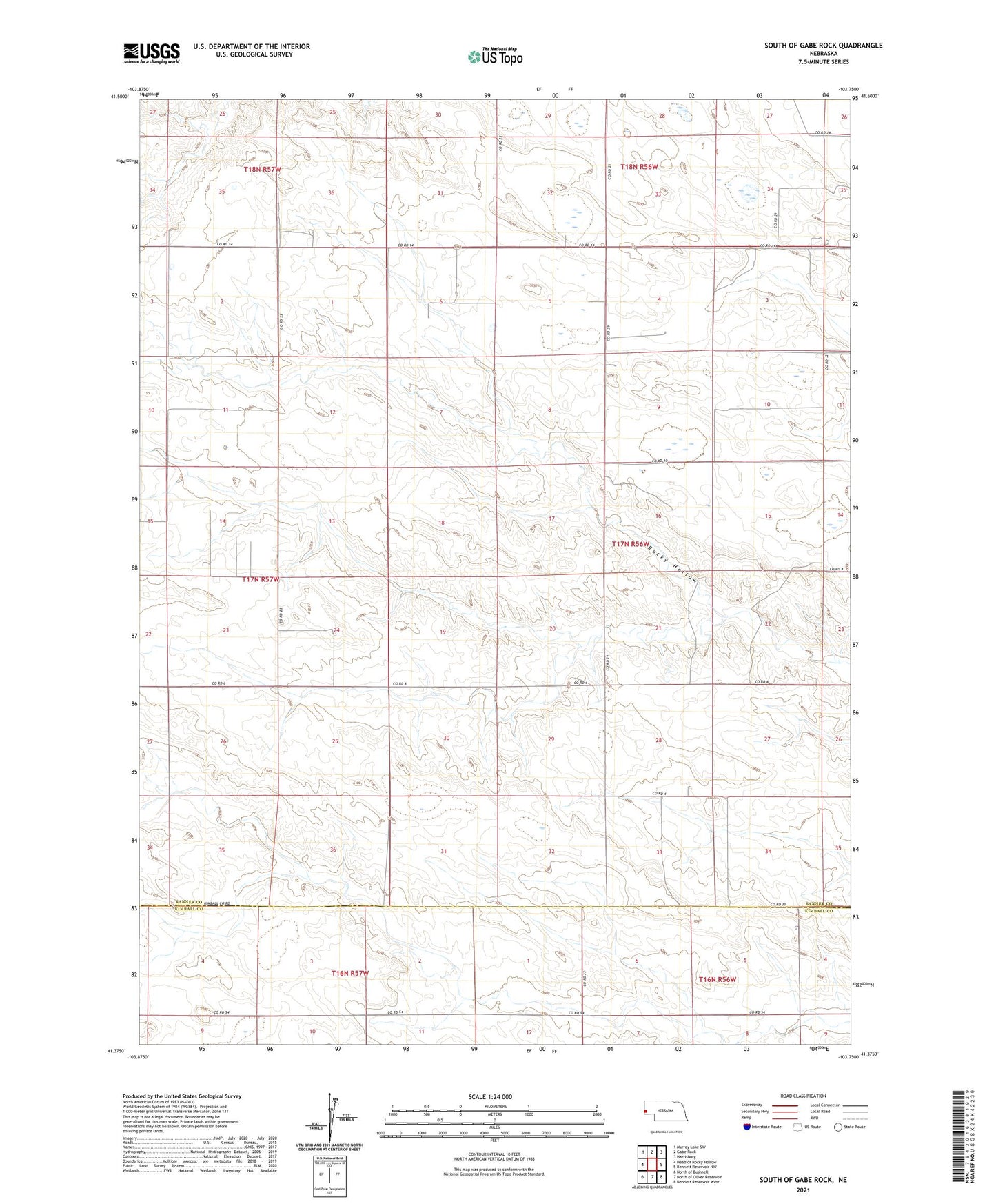 South of Gabe Rock Nebraska US Topo Map Image