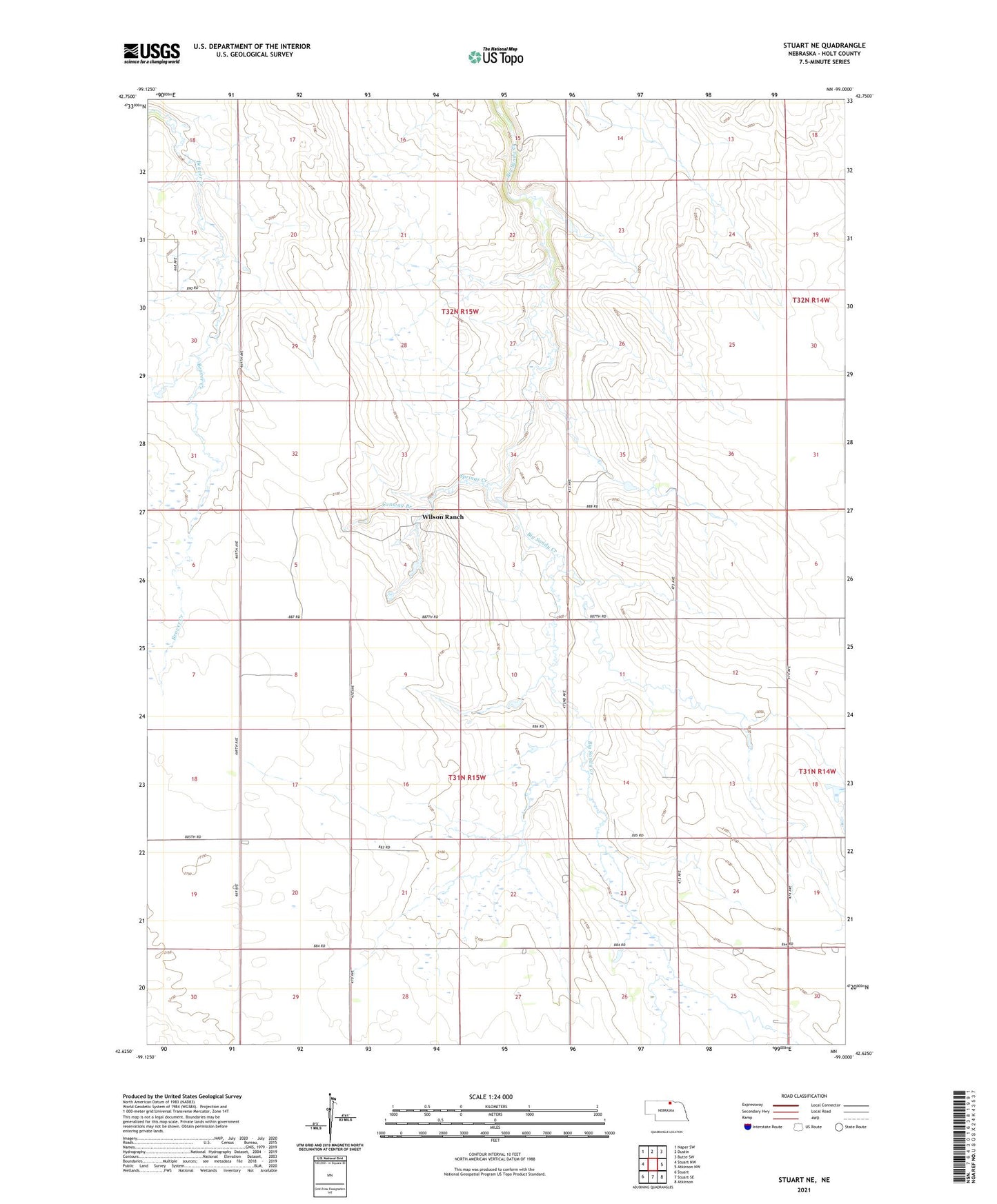 Stuart NE Nebraska US Topo Map Image