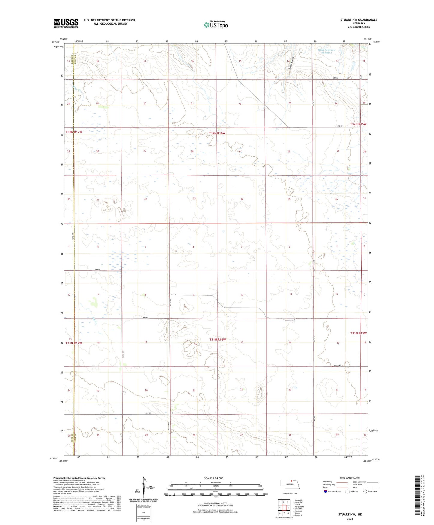 Stuart NW Nebraska US Topo Map Image
