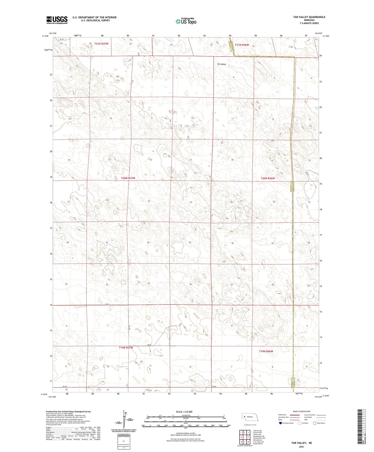 Tar Valley Nebraska US Topo Map Image