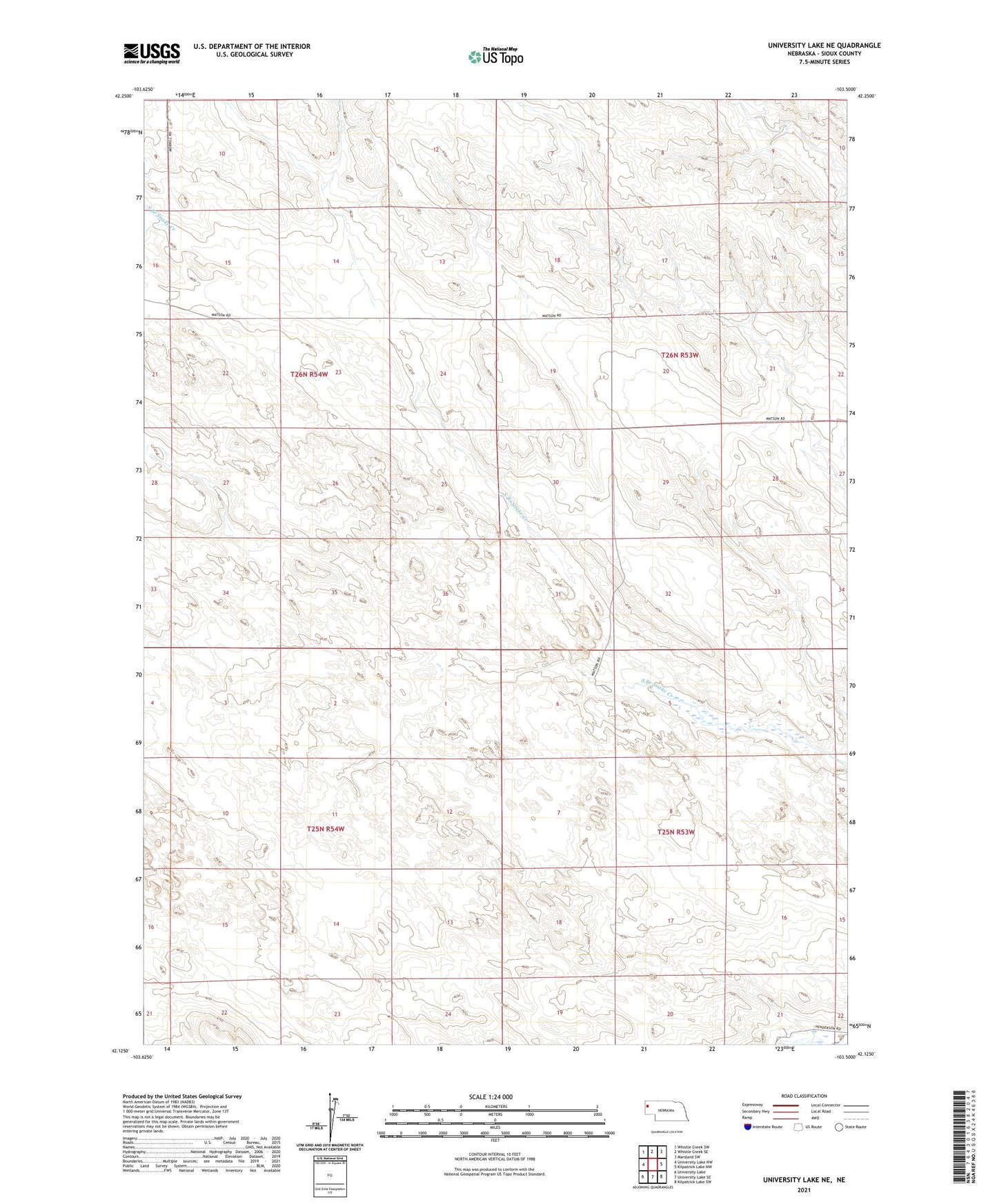 University Lake NE Nebraska US Topo Map Image