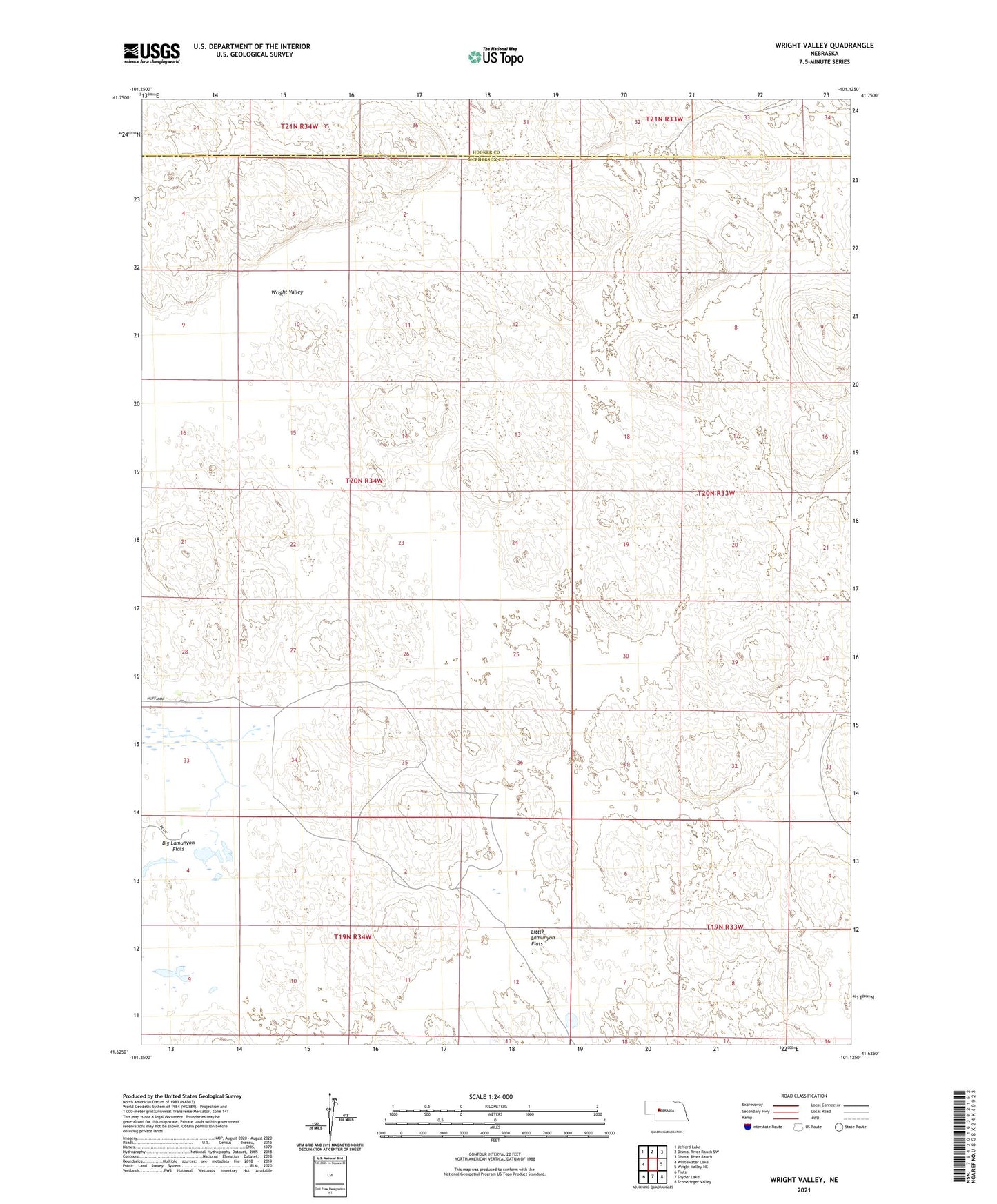 Wright Valley Nebraska US Topo Map Image