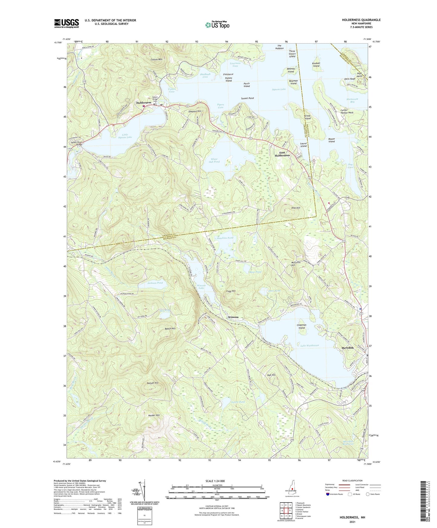 Holderness New Hampshire US Topo Map Image