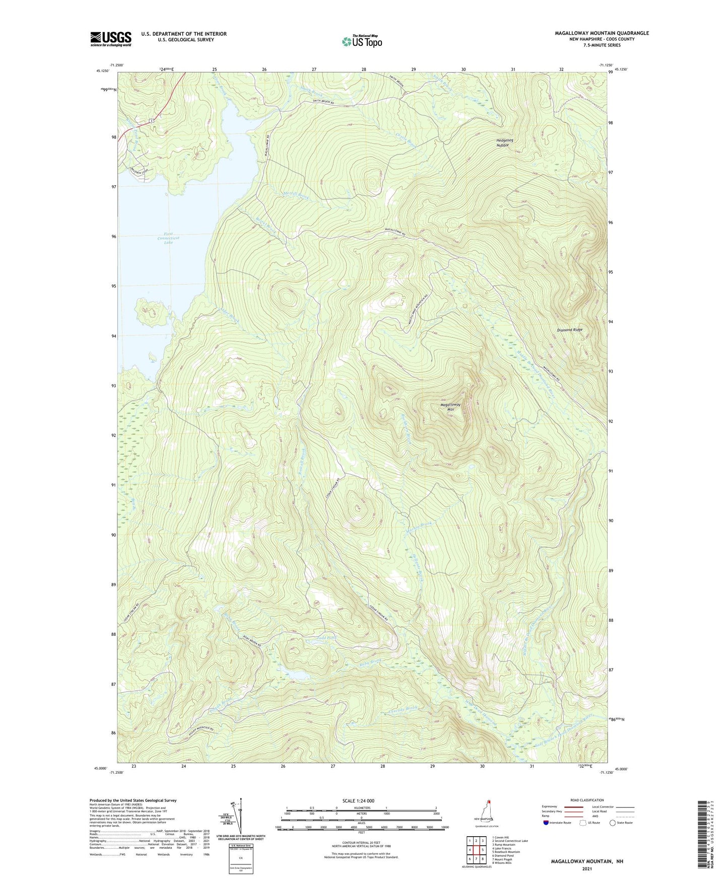 Magalloway Mountain New Hampshire US Topo Map Image