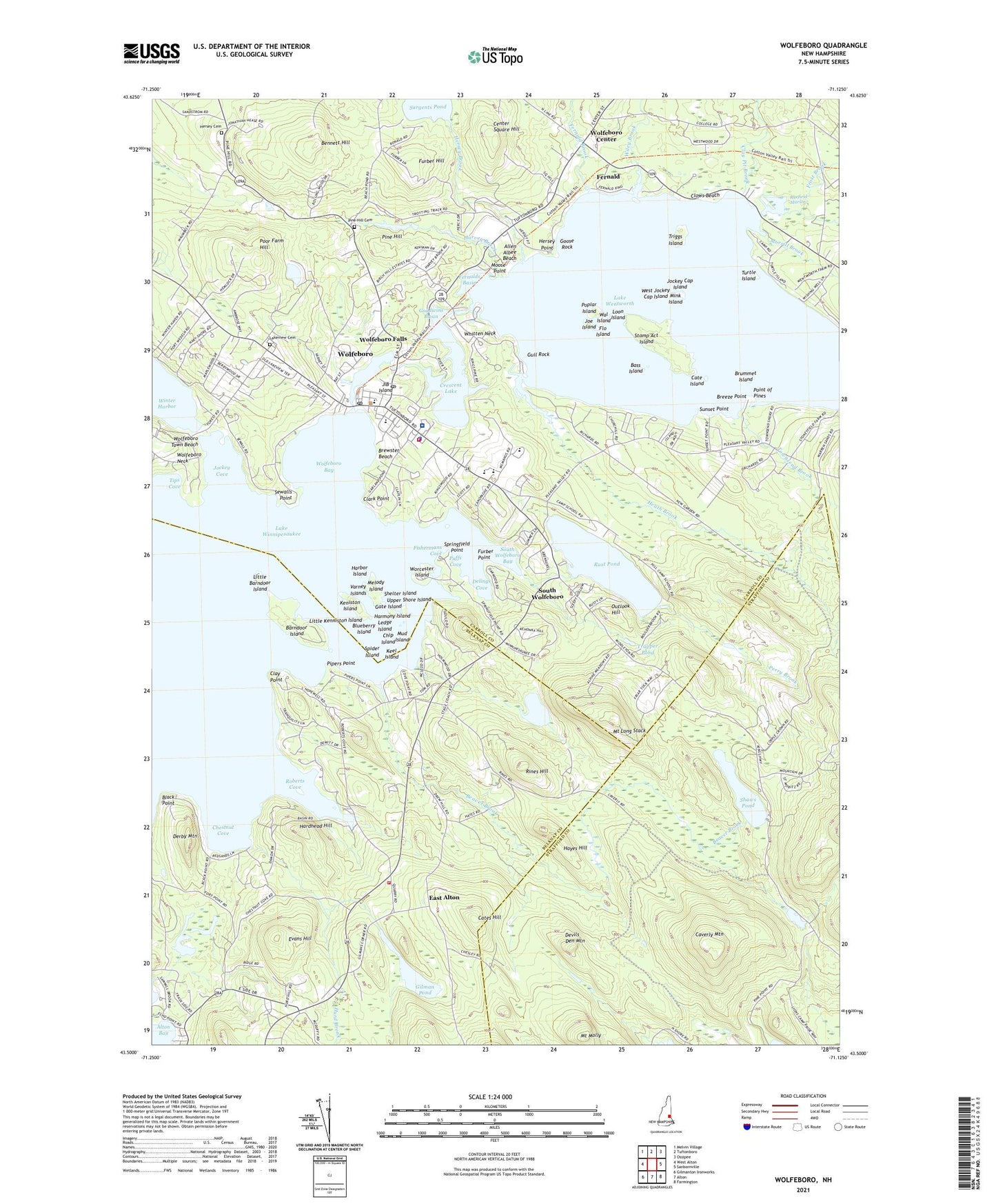 Wolfeboro New Hampshire US Topo Map Image
