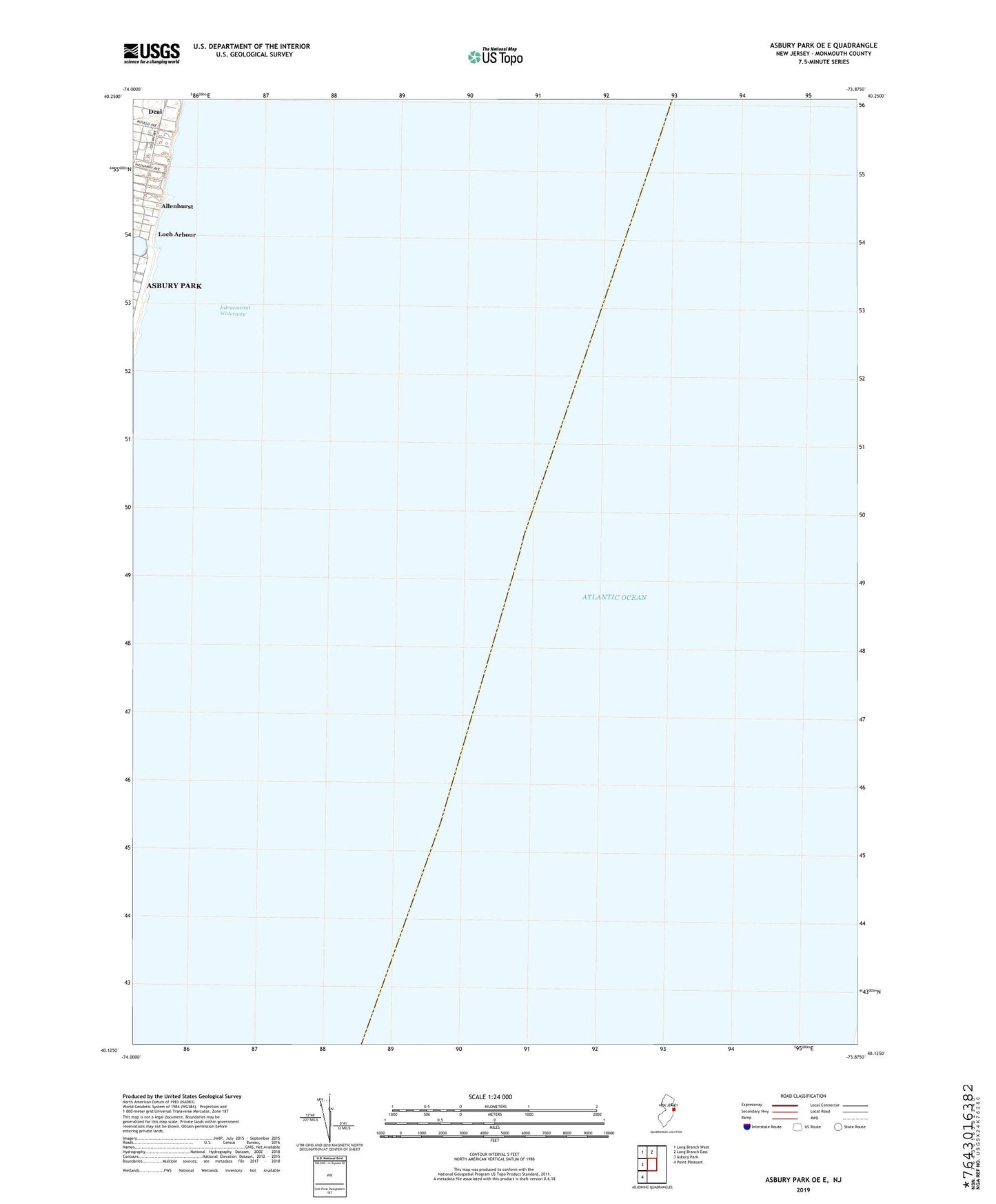 Asbury Park OE E New Jersey US Topo Map Image