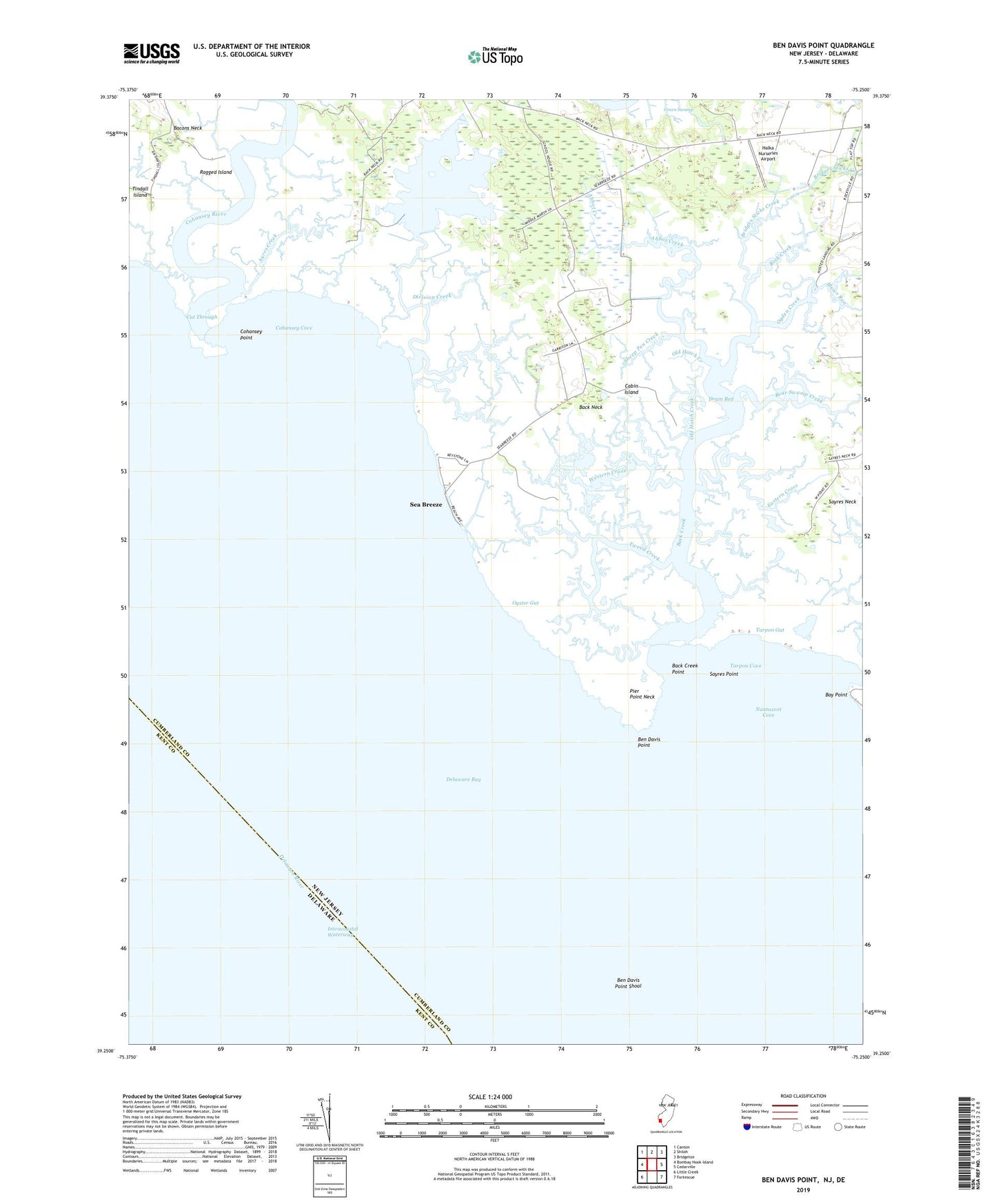 Ben Davis Point New Jersey US Topo Map Image