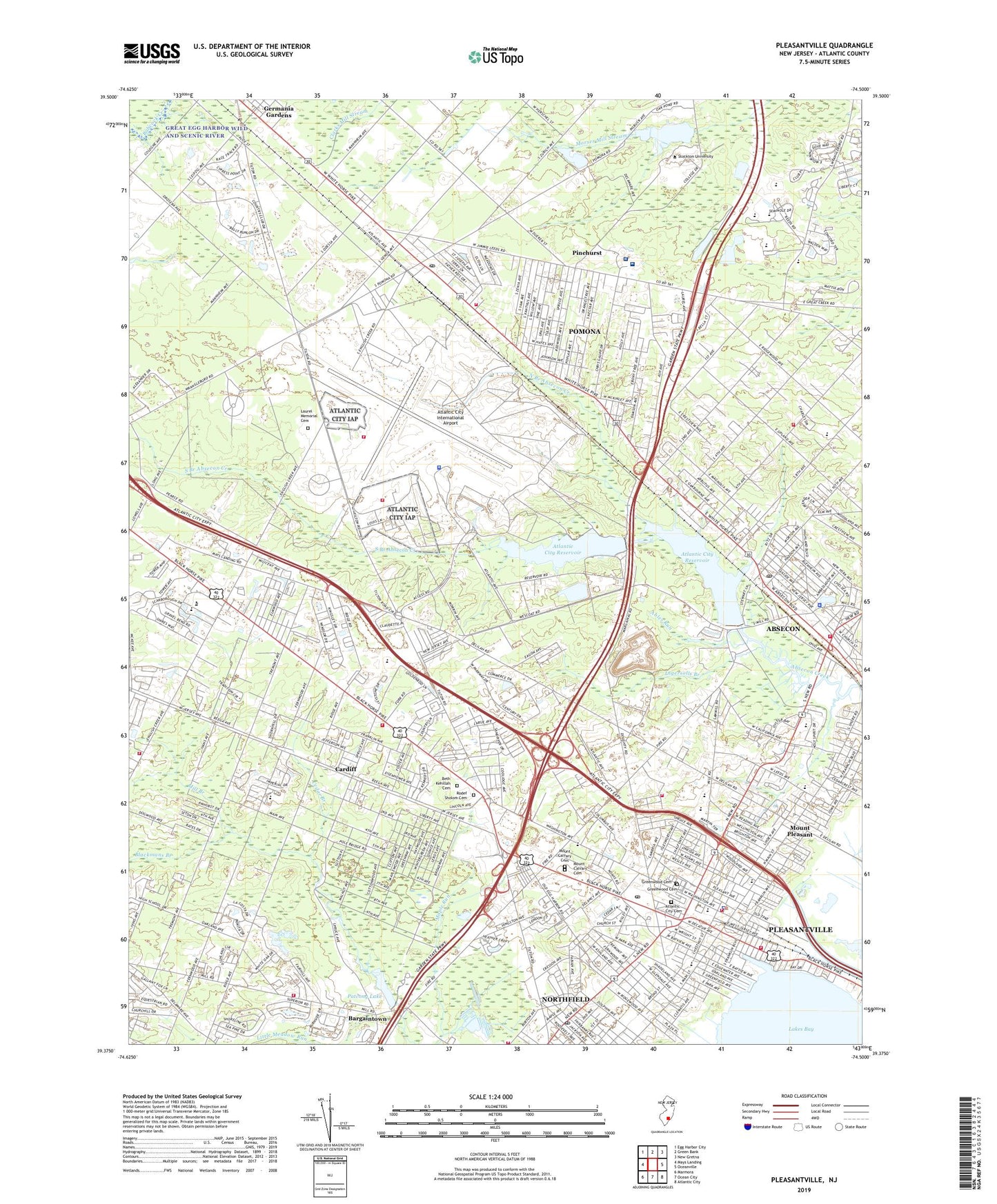 Pleasantville New Jersey US Topo Map Image