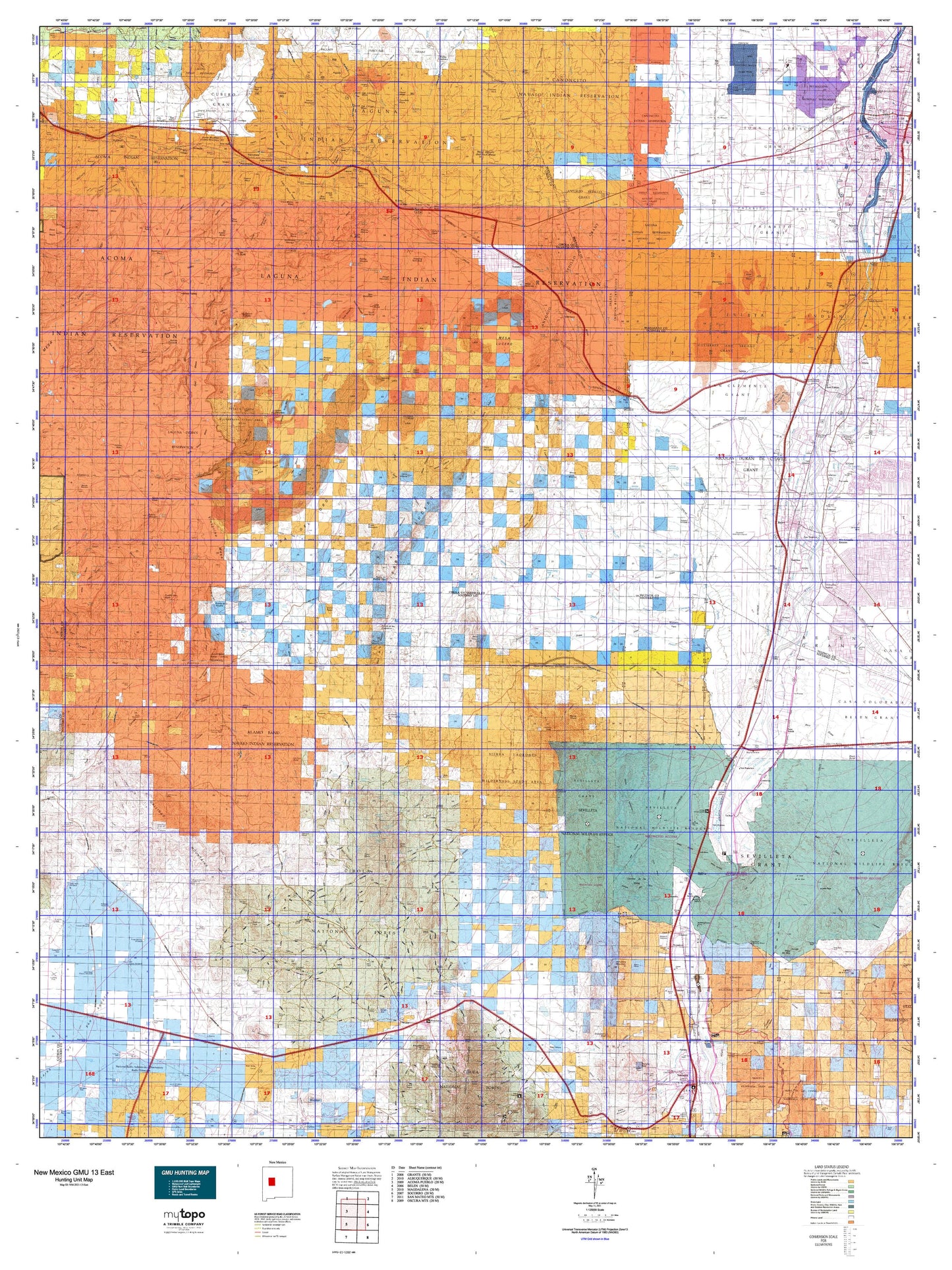 New Mexico GMU 13 East Map Image