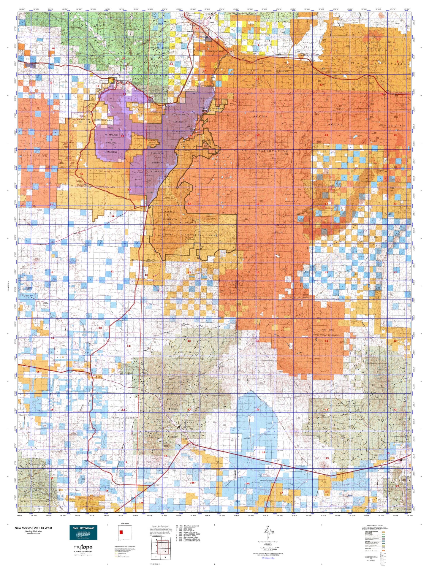 New Mexico GMU 13 West Map Image
