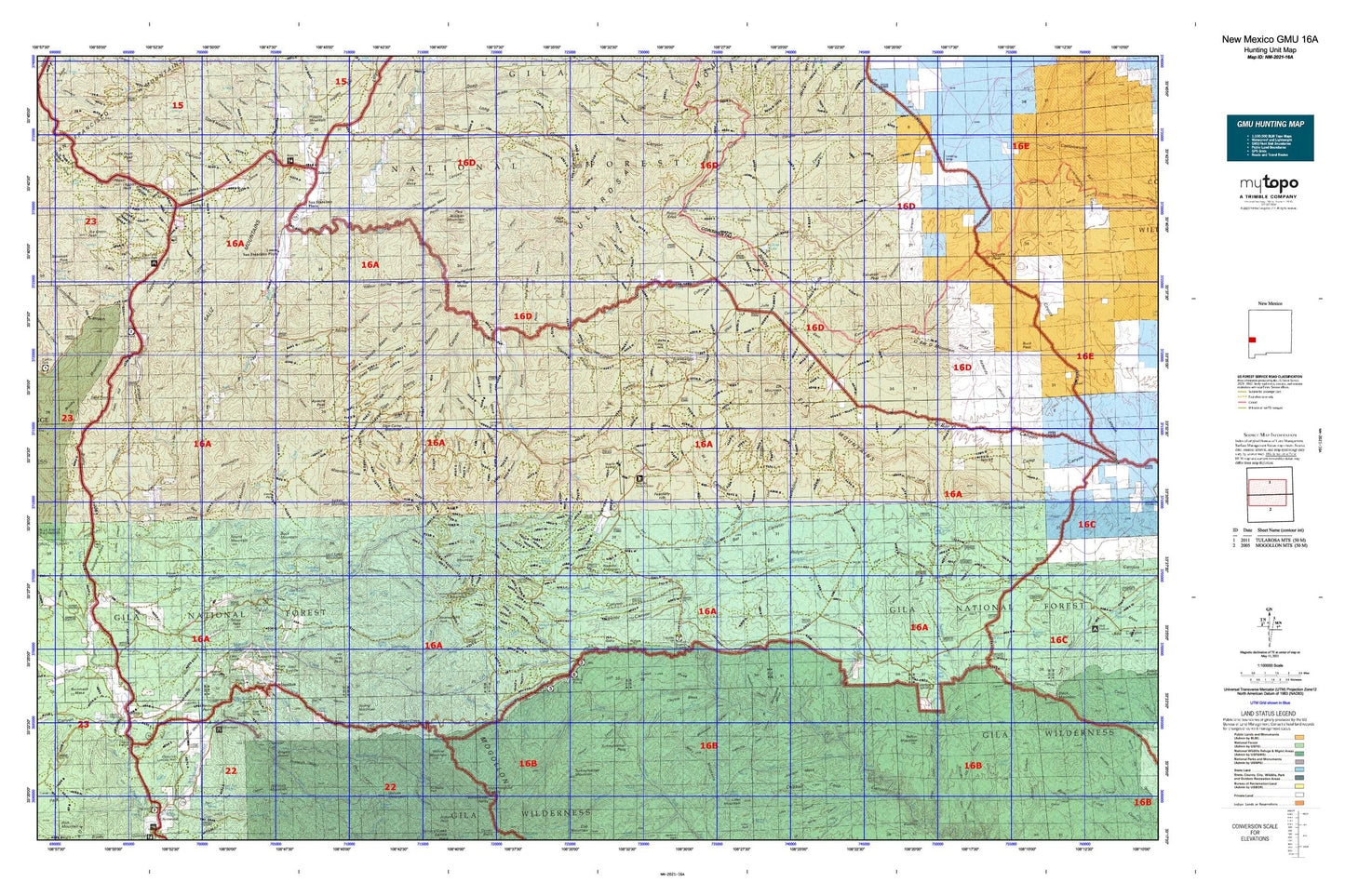New Mexico GMU 16A Map Image