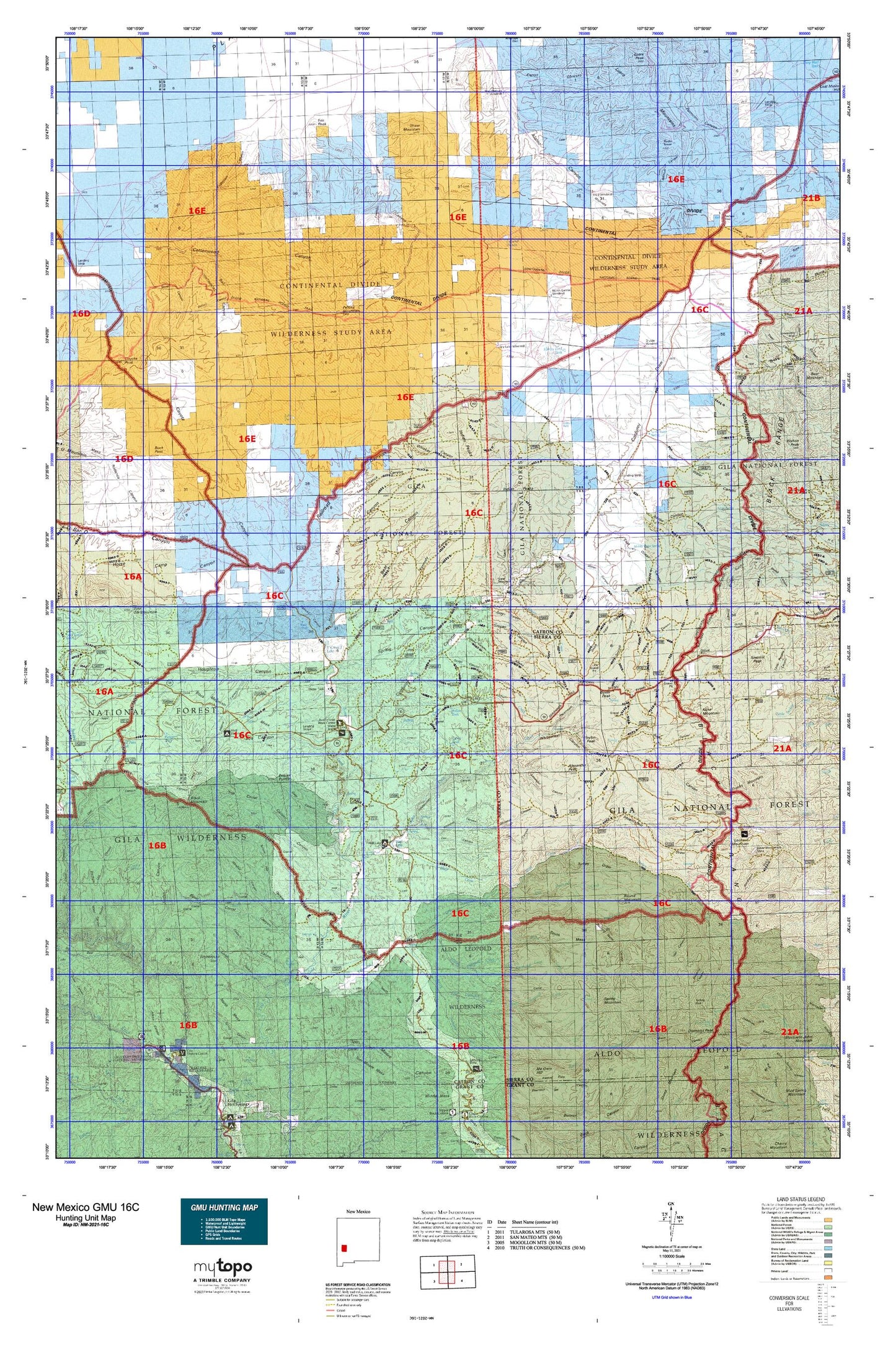 New Mexico GMU 16C Map Image
