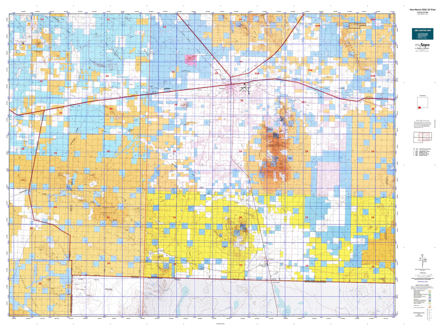New Mexico GMU 25 West Map Image