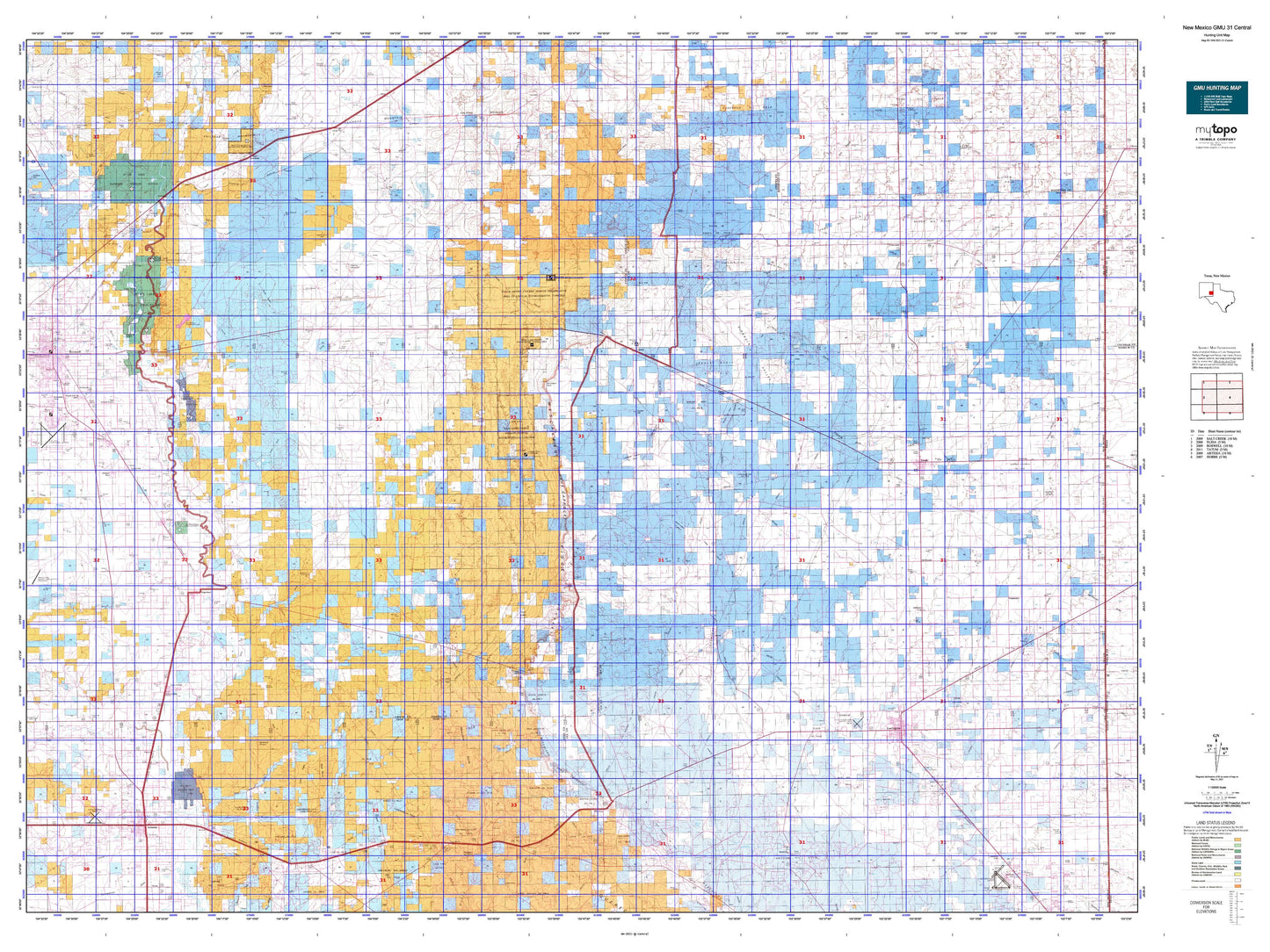 New Mexico GMU 31 Central Map Image