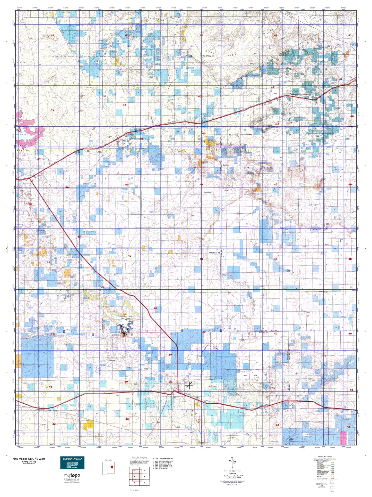New Mexico GMU 40 West Map Image