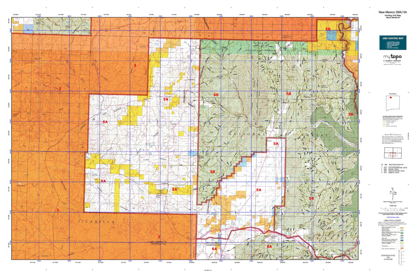 New Mexico GMU 5A Map Image