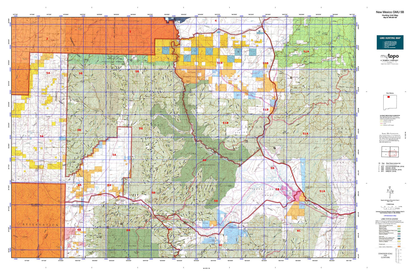 New Mexico GMU 5B Map Image