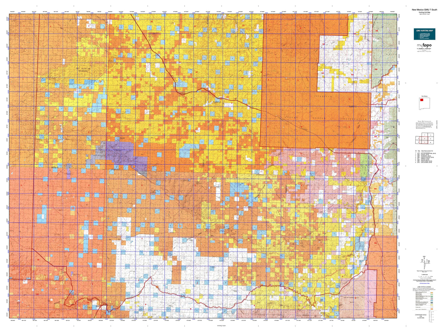 New Mexico GMU 7 South Map Image