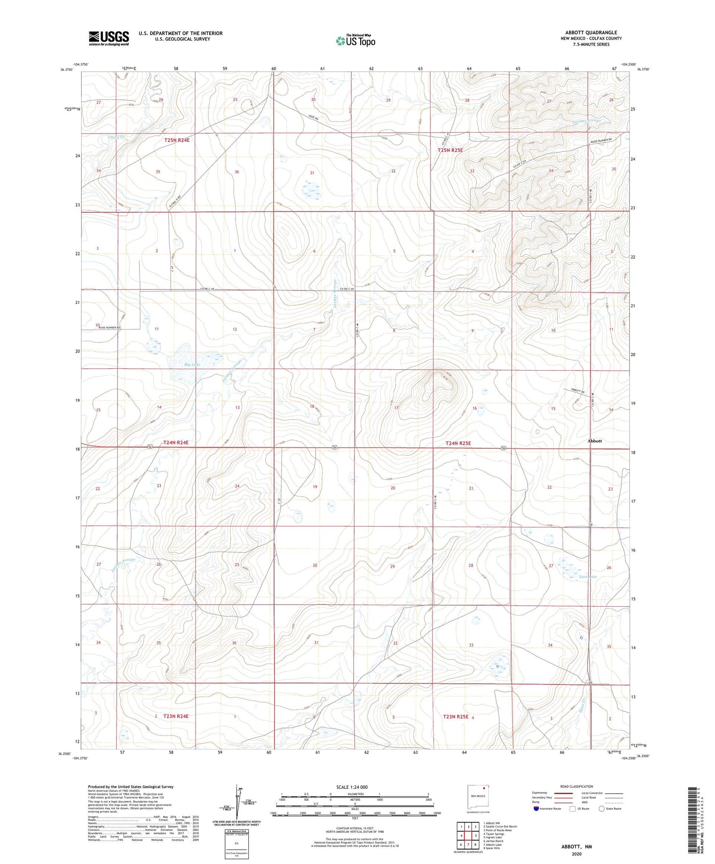 Abbott New Mexico US Topo Map Image