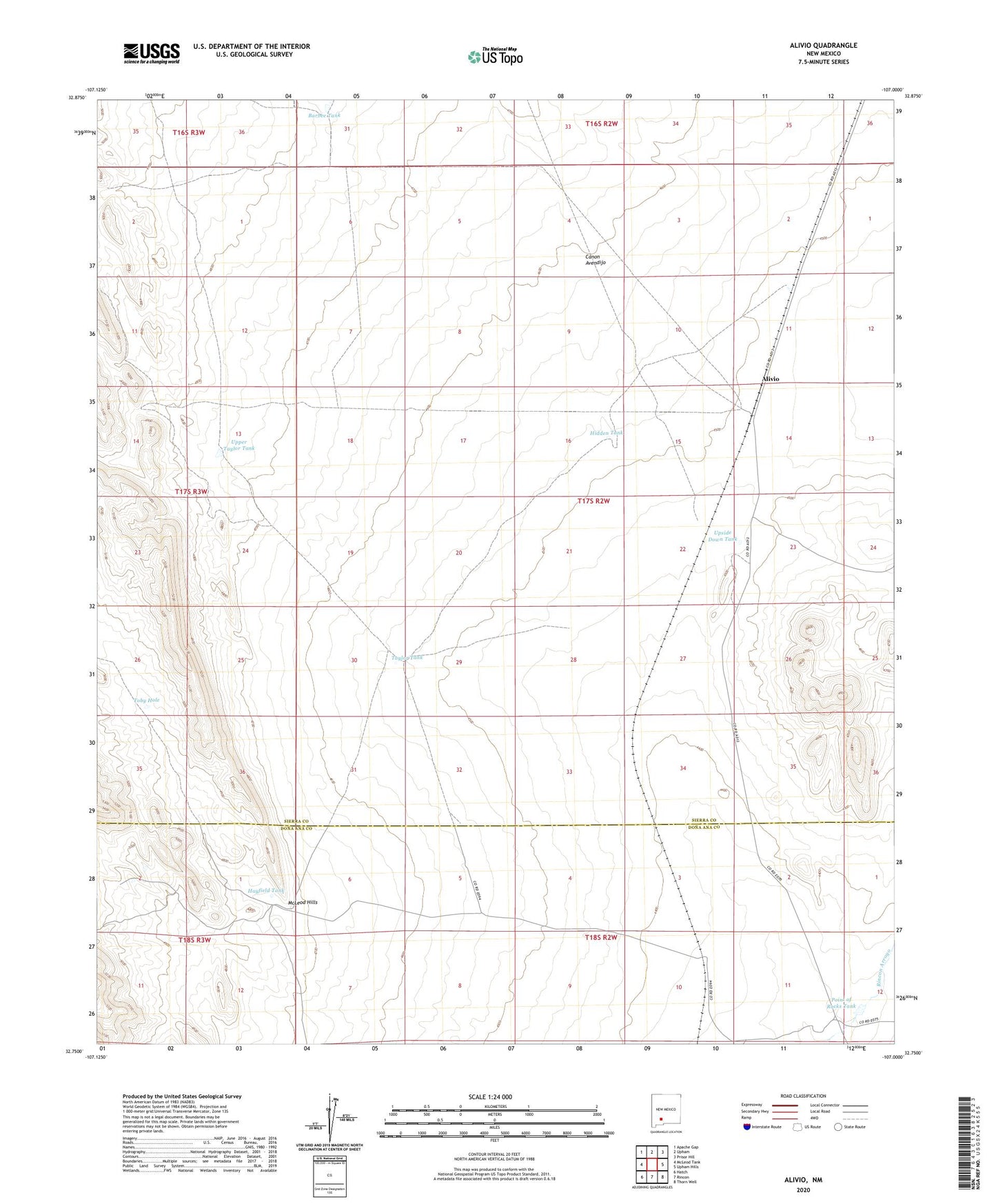 Alivio New Mexico US Topo Map Image