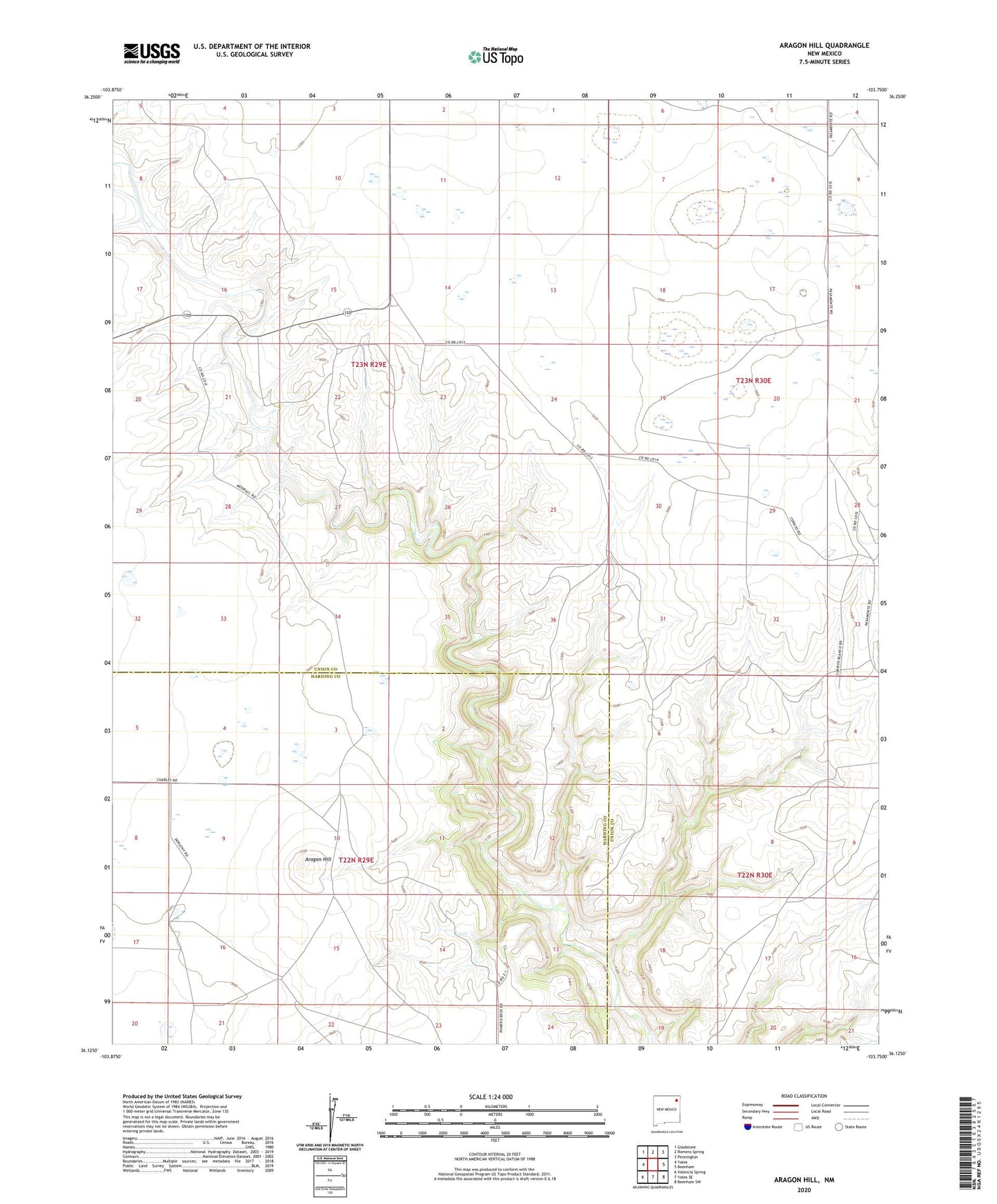 Aragon Hill New Mexico US Topo Map Image