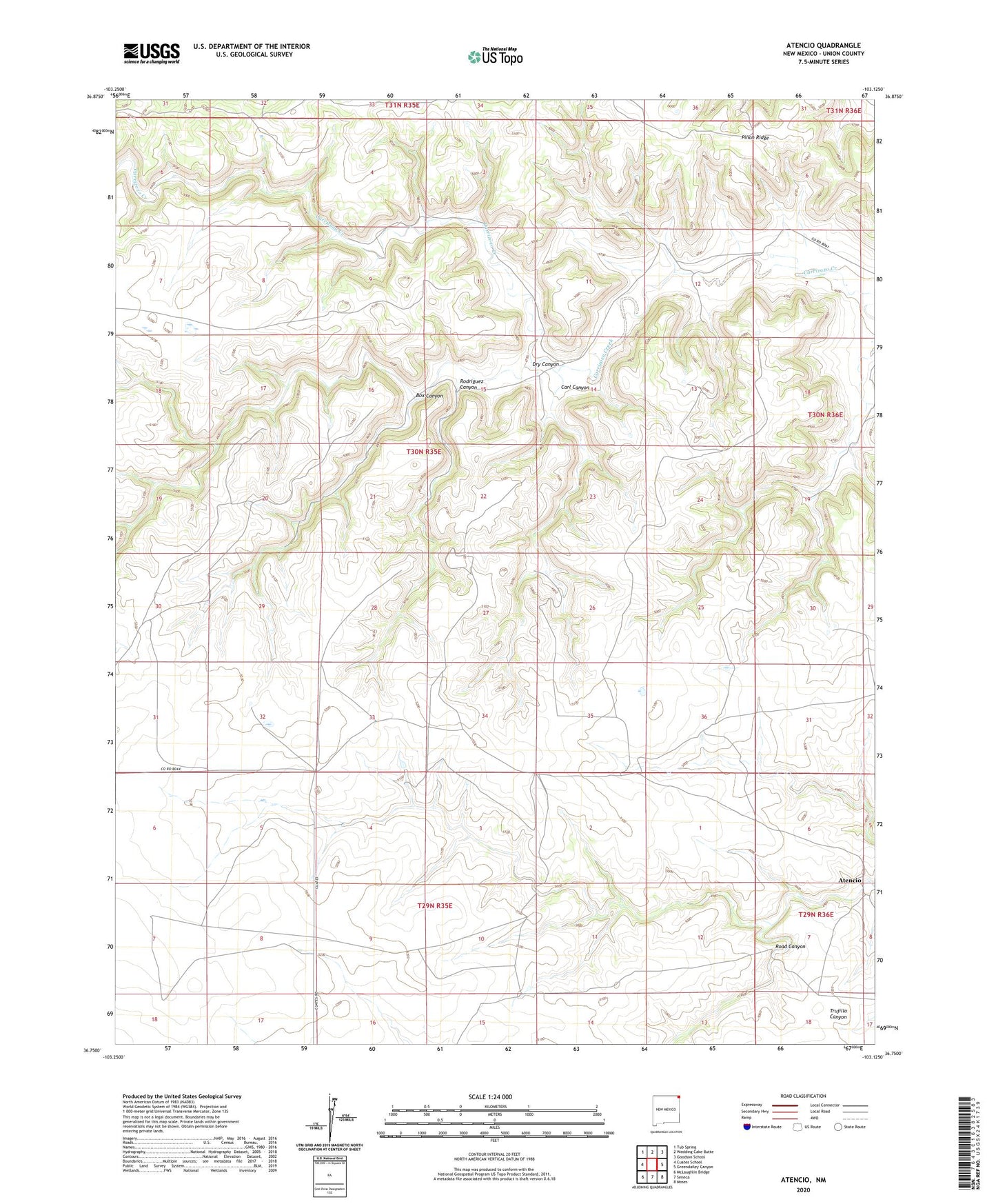 Atencio New Mexico US Topo Map Image