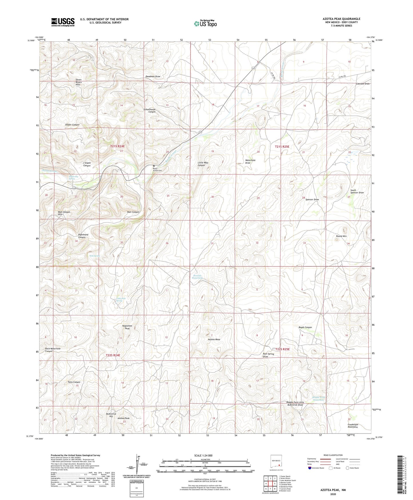 Azotea Peak New Mexico US Topo Map Image