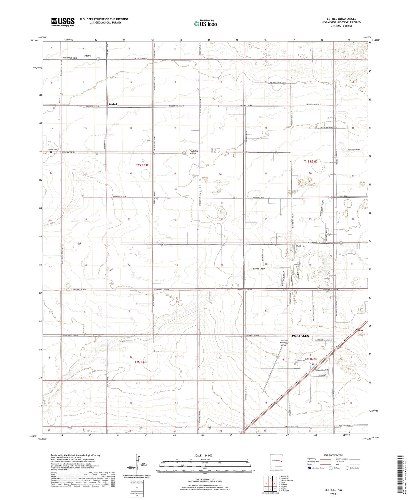 Bethel New Mexico US Topo Map Image
