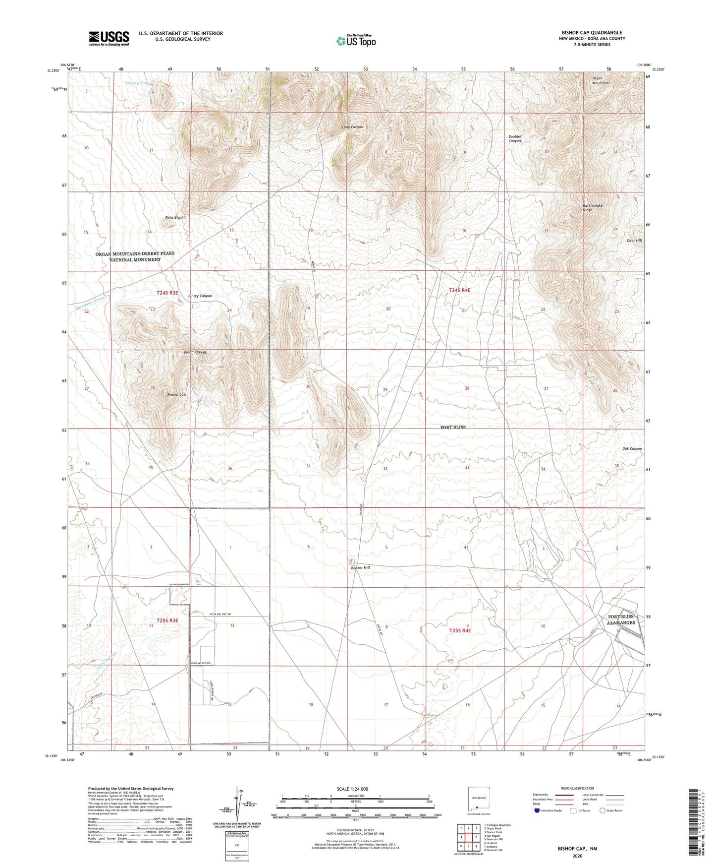 Bishop Cap New Mexico US Topo Map Image