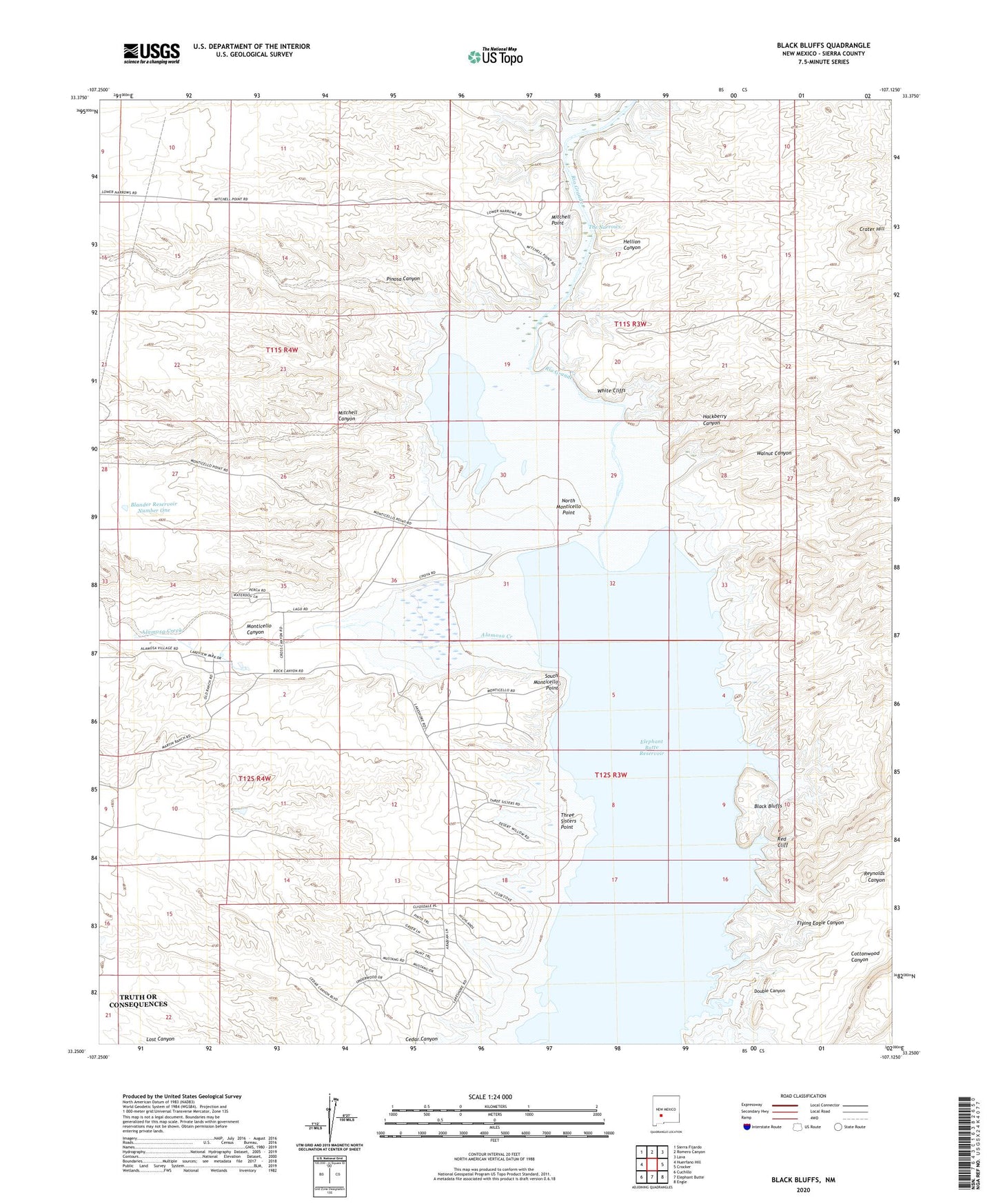 Black Bluffs New Mexico US Topo Map Image