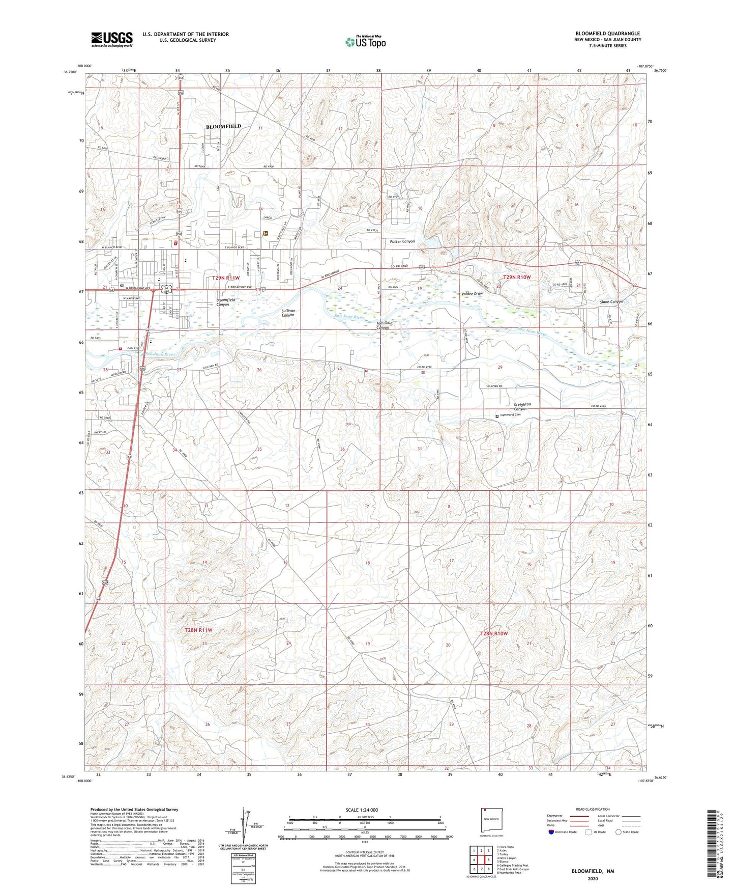 Bloomfield New Mexico US Topo Map Image