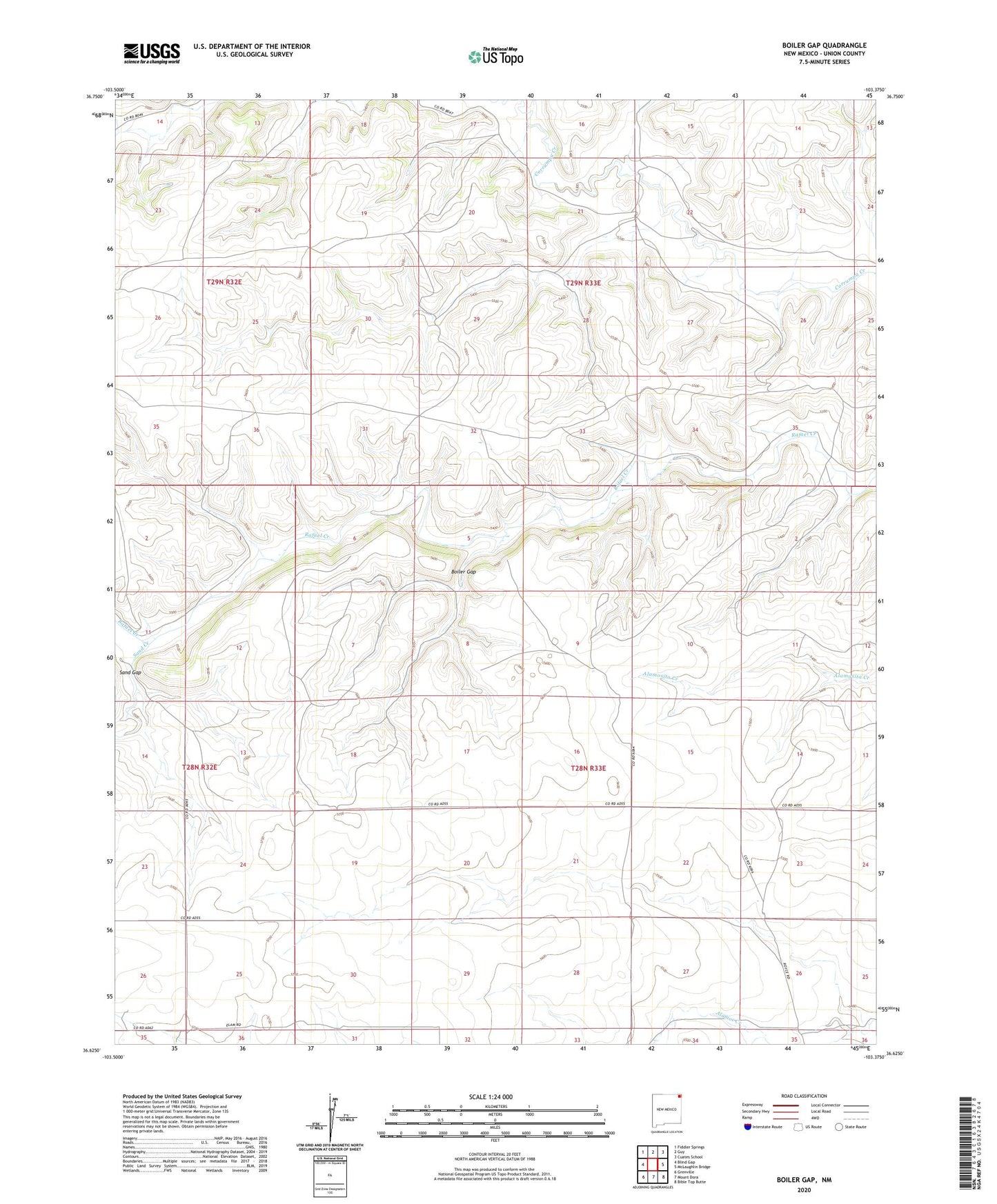 Boiler Gap New Mexico US Topo Map Image