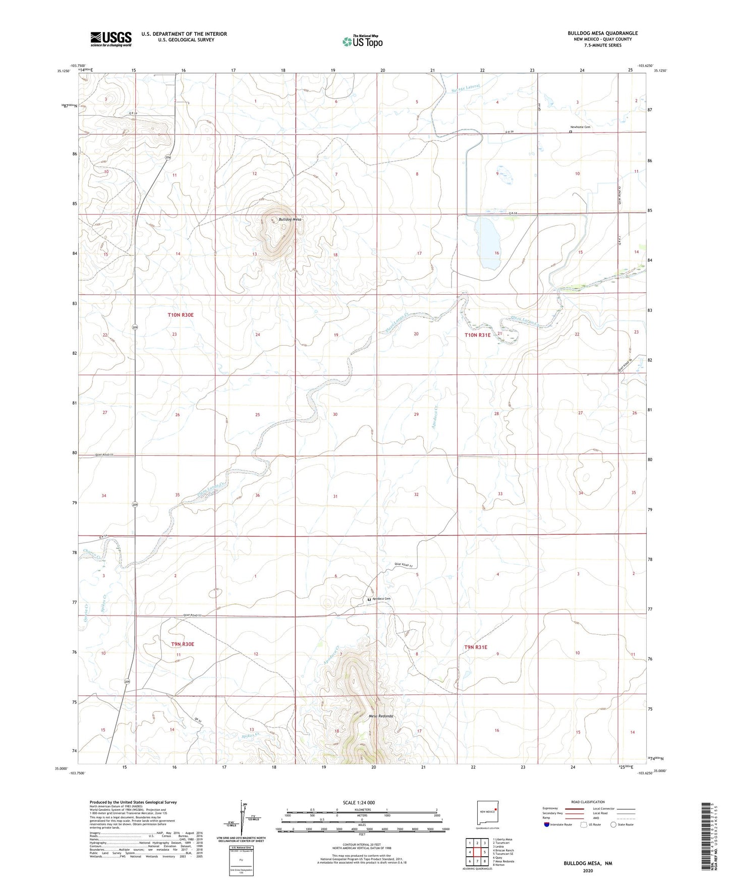 Bulldog Mesa New Mexico US Topo Map Image