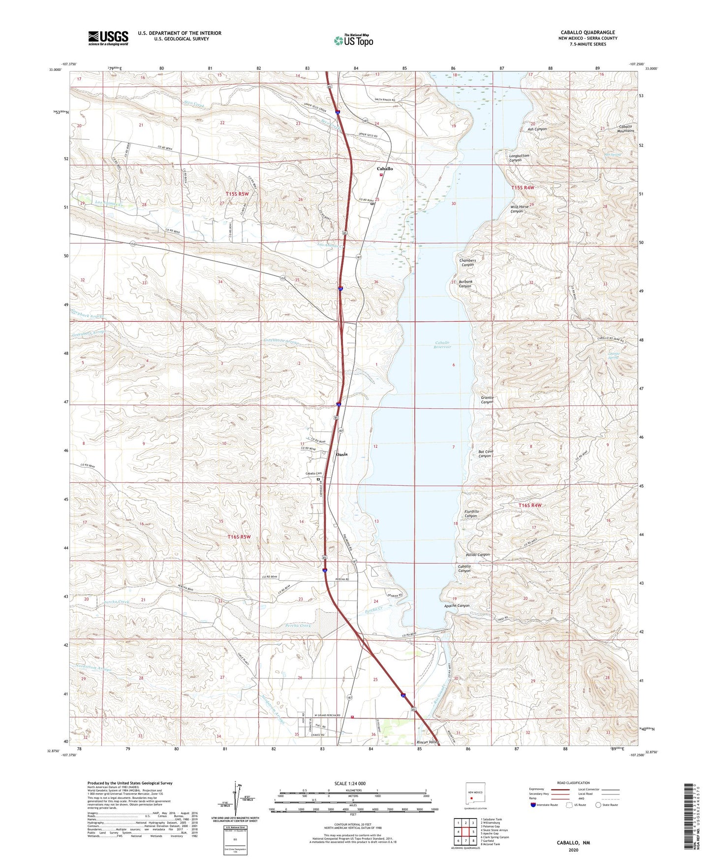 Caballo New Mexico US Topo Map Image