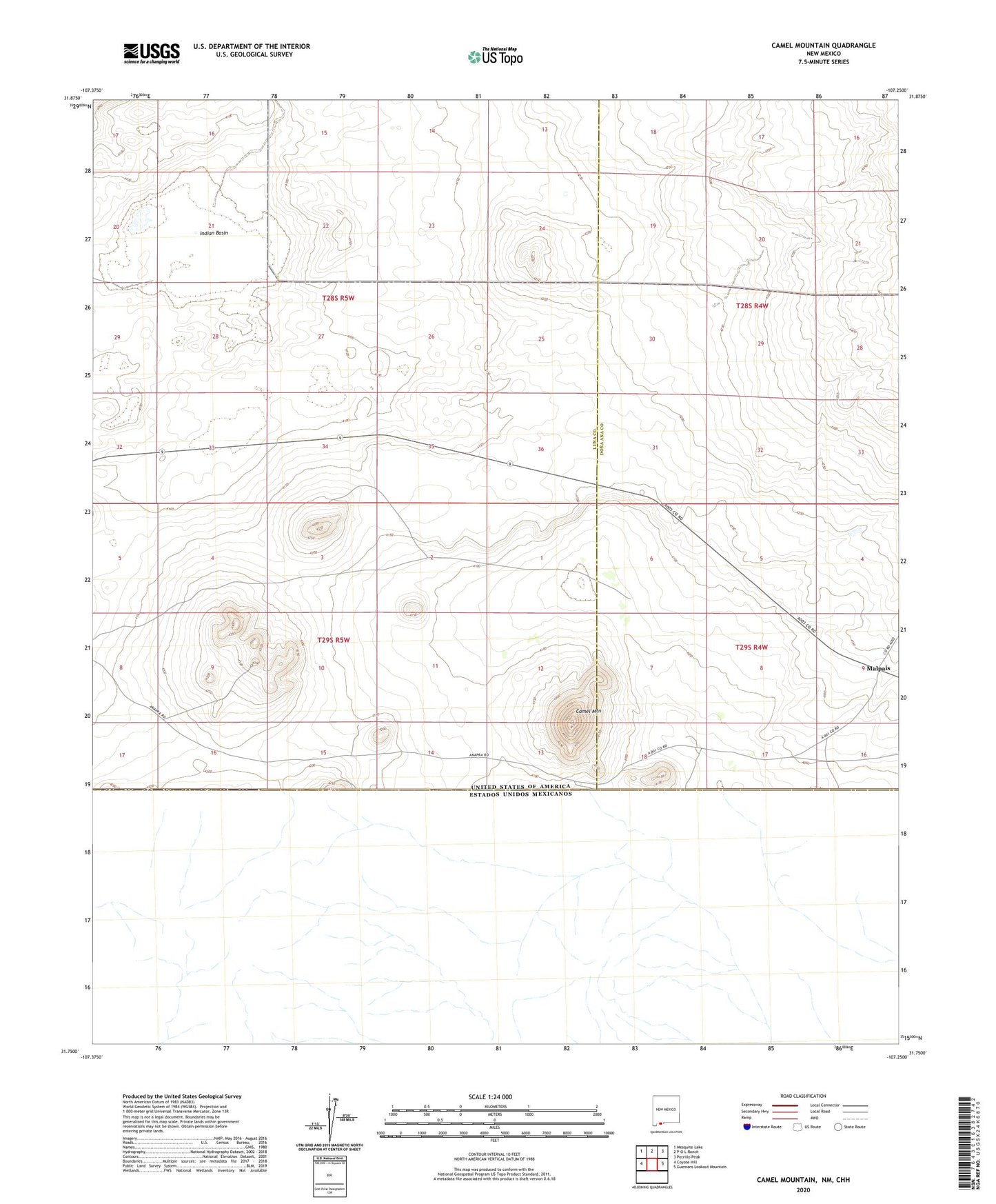 Camel Mountain New Mexico US Topo Map Image