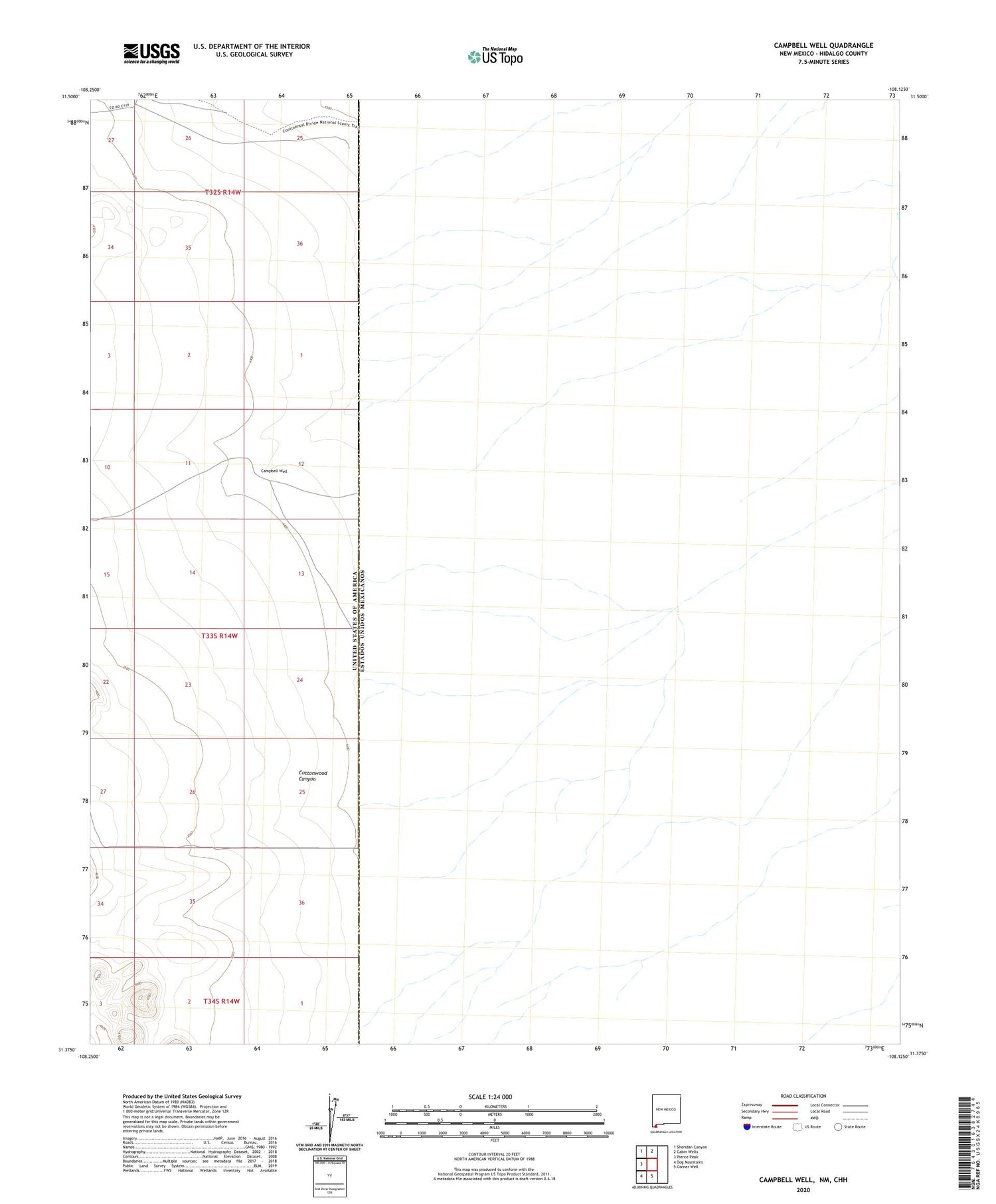 Campbell Well New Mexico US Topo Map Image