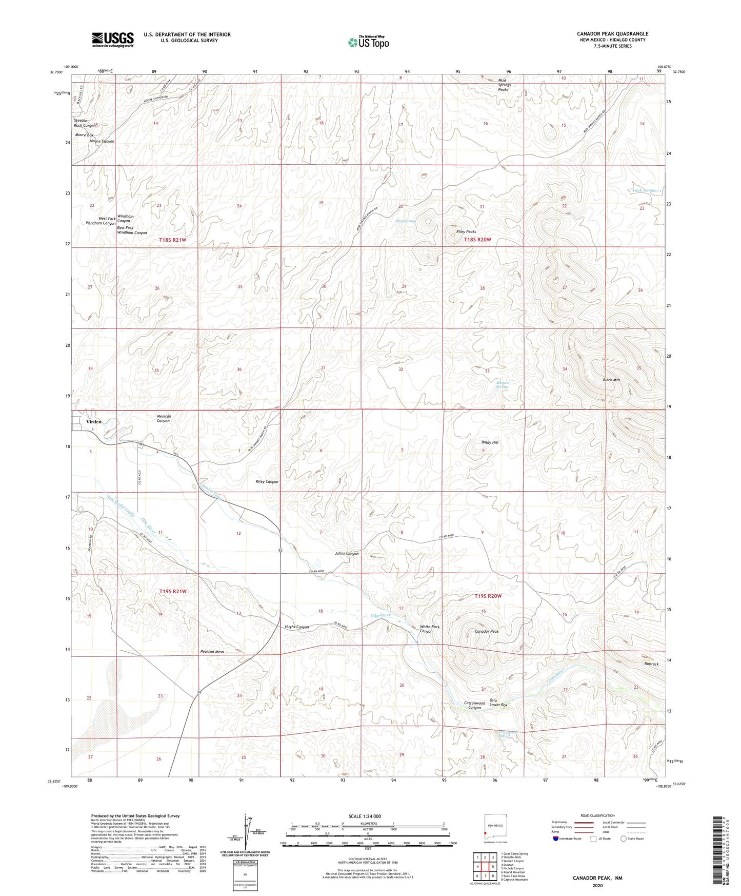 Canador Peak New Mexico US Topo Map Image