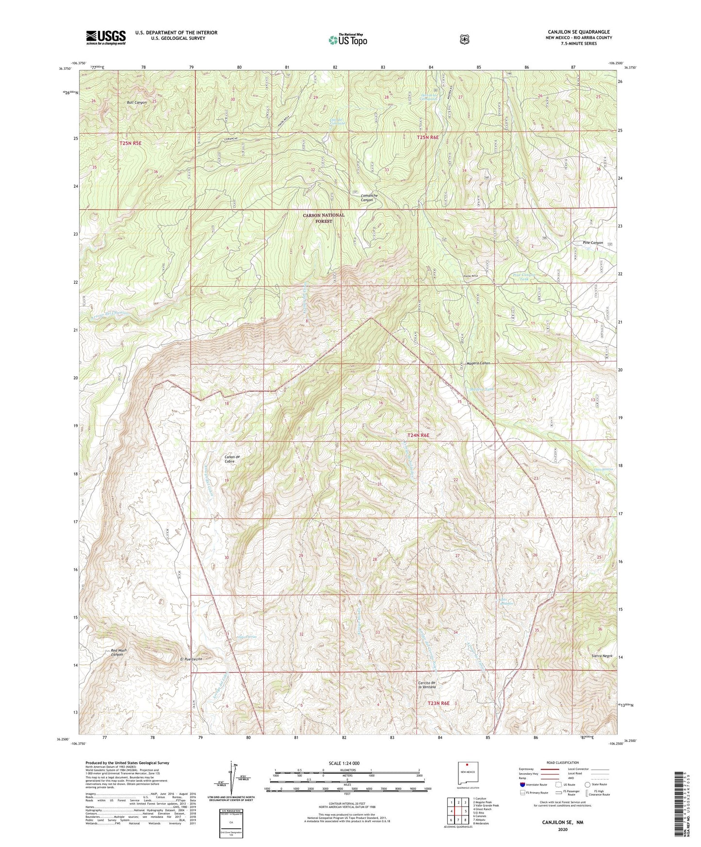 Canjilon SE New Mexico US Topo Map Image