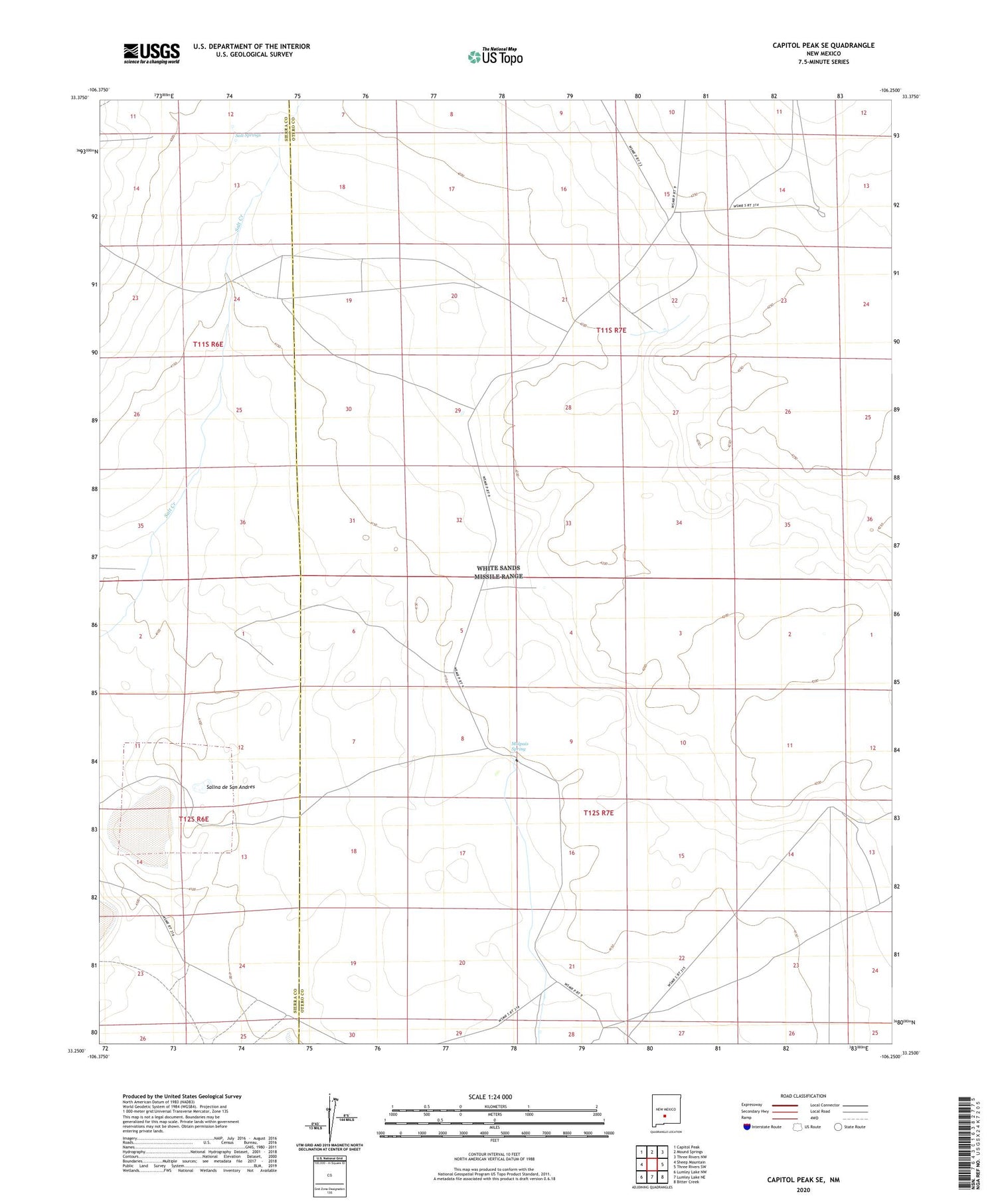 Capitol Peak SE New Mexico US Topo Map Image