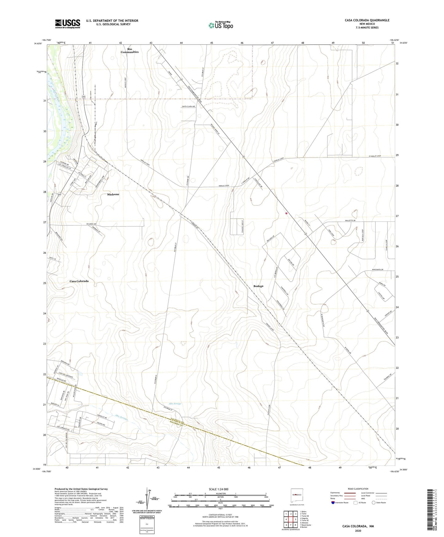 Casa Colorada New Mexico US Topo Map Image