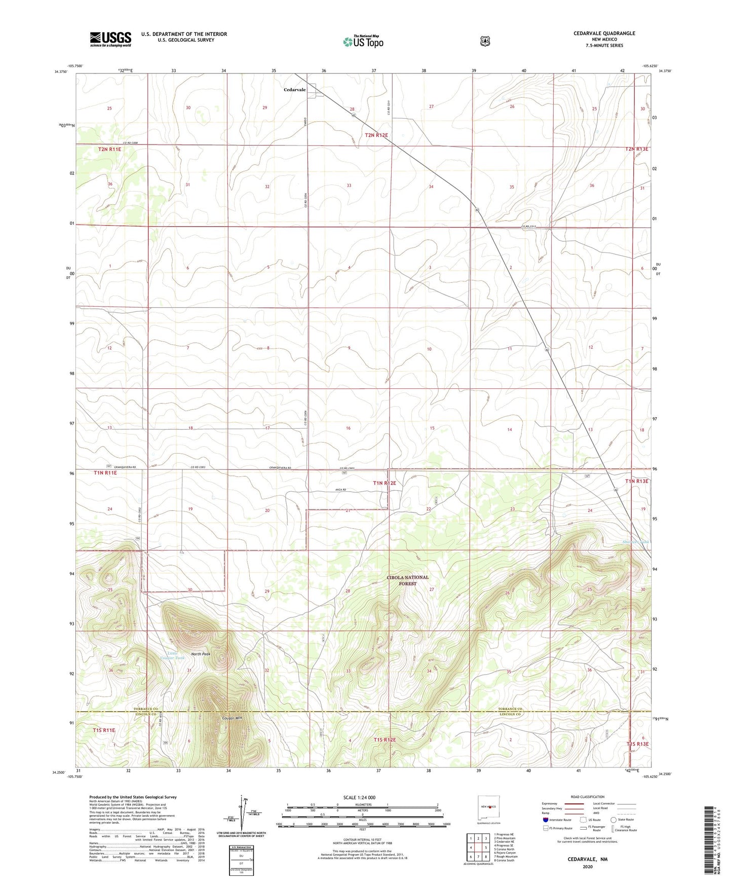 Cedarvale New Mexico US Topo Map Image