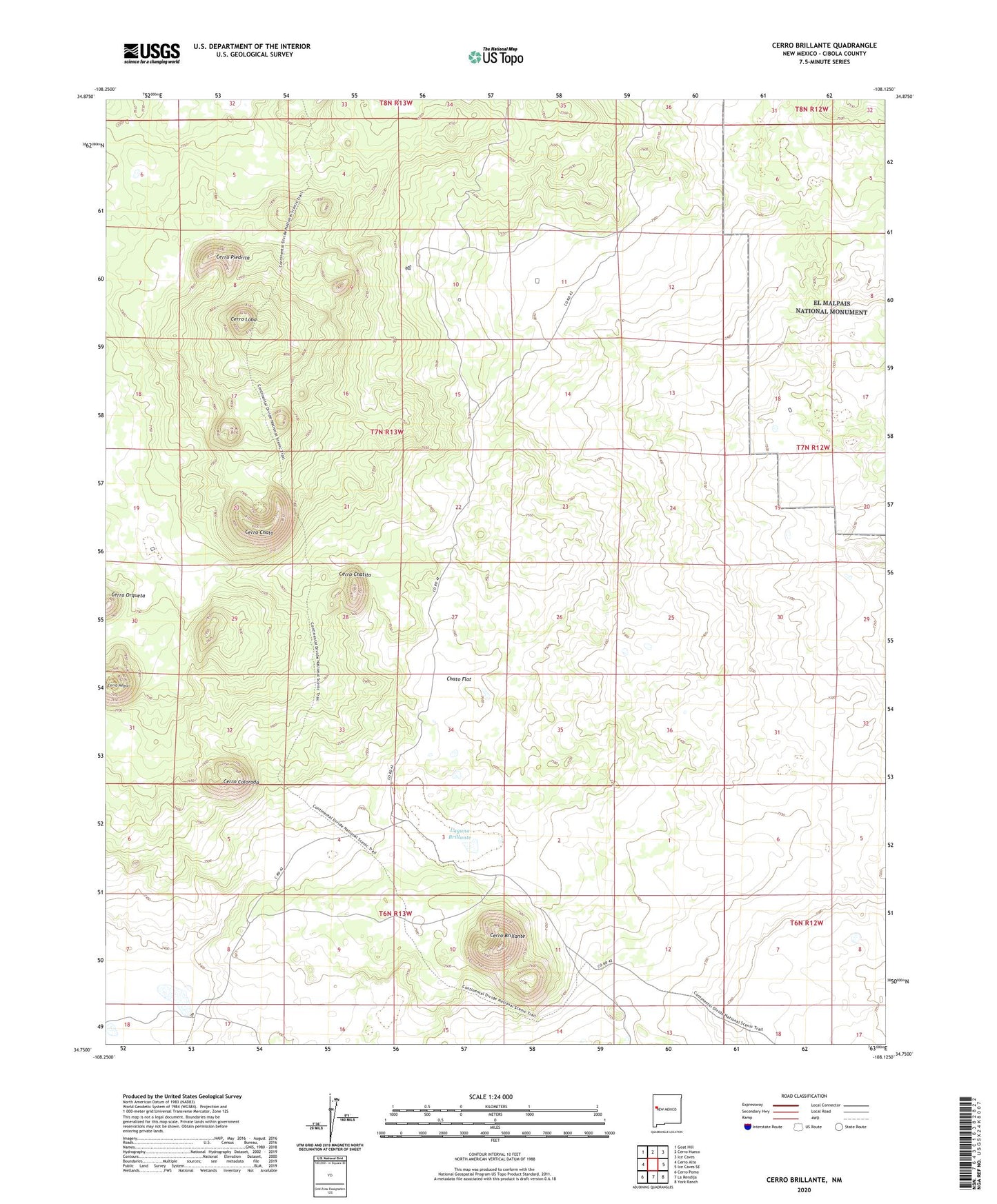 Cerro Brillante New Mexico US Topo Map Image