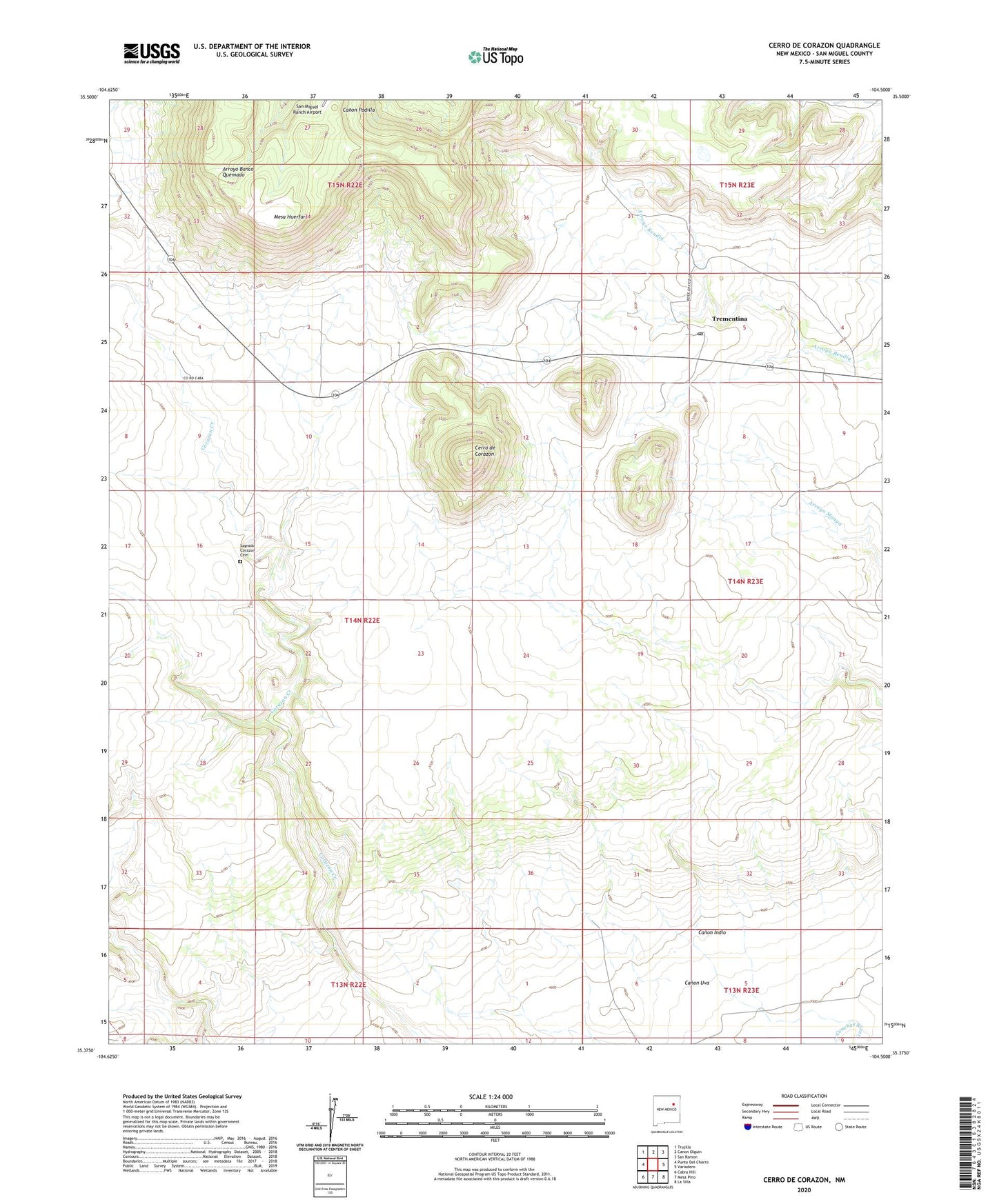 Cerro De Corazon New Mexico US Topo Map Image