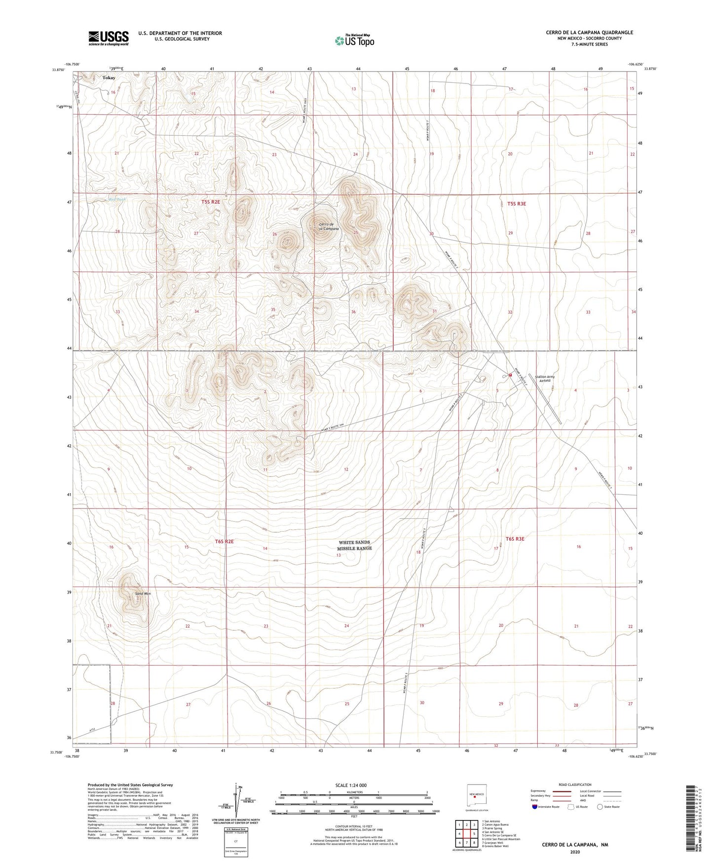 Cerro De La Campana New Mexico US Topo Map Image