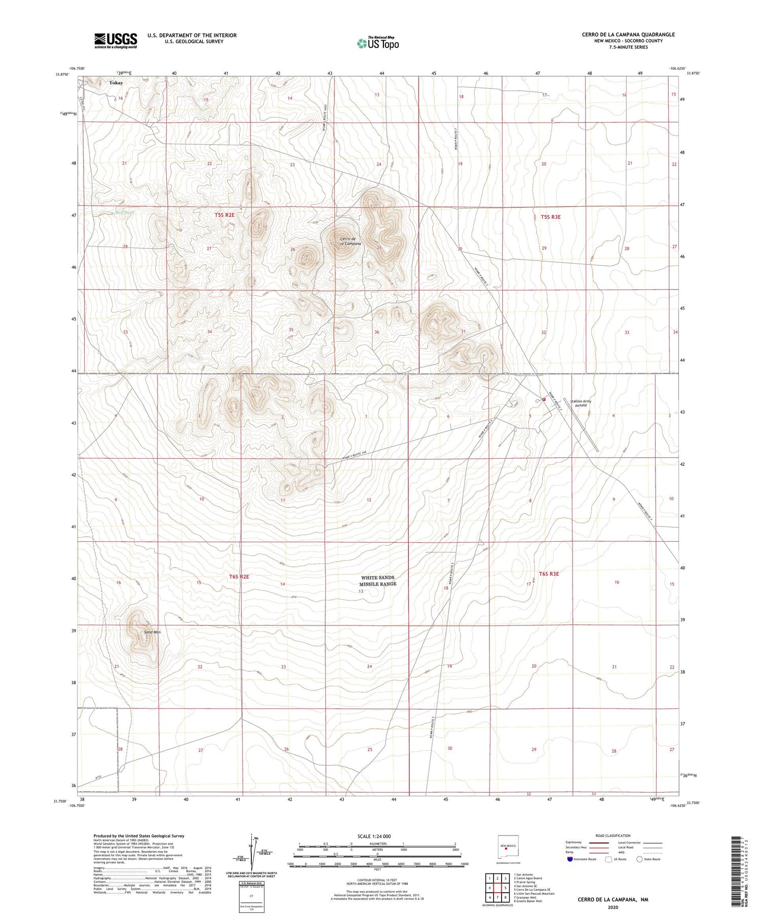 Cerro De La Campana New Mexico US Topo Map Image