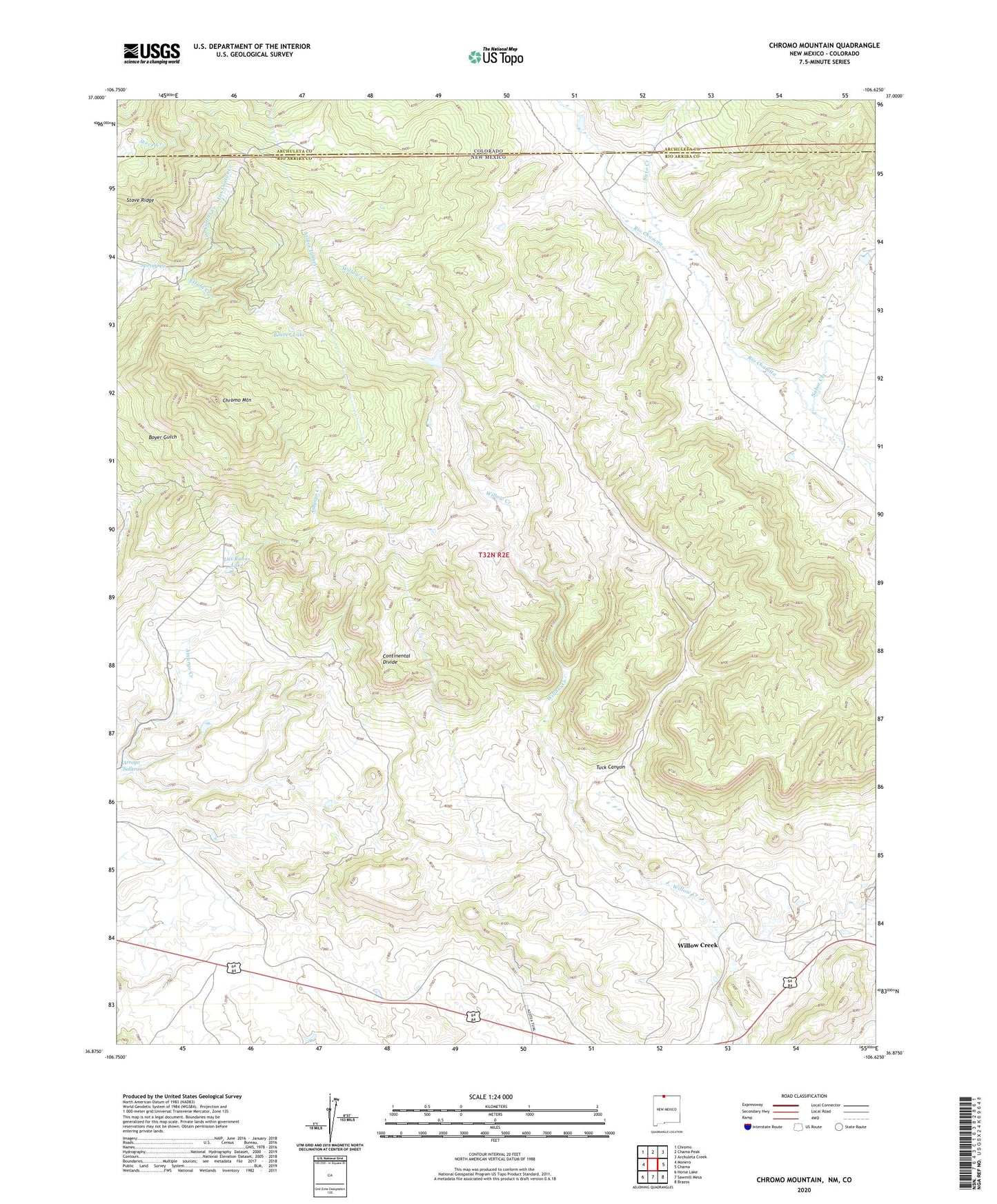 Chromo Mountain New Mexico US Topo Map Image