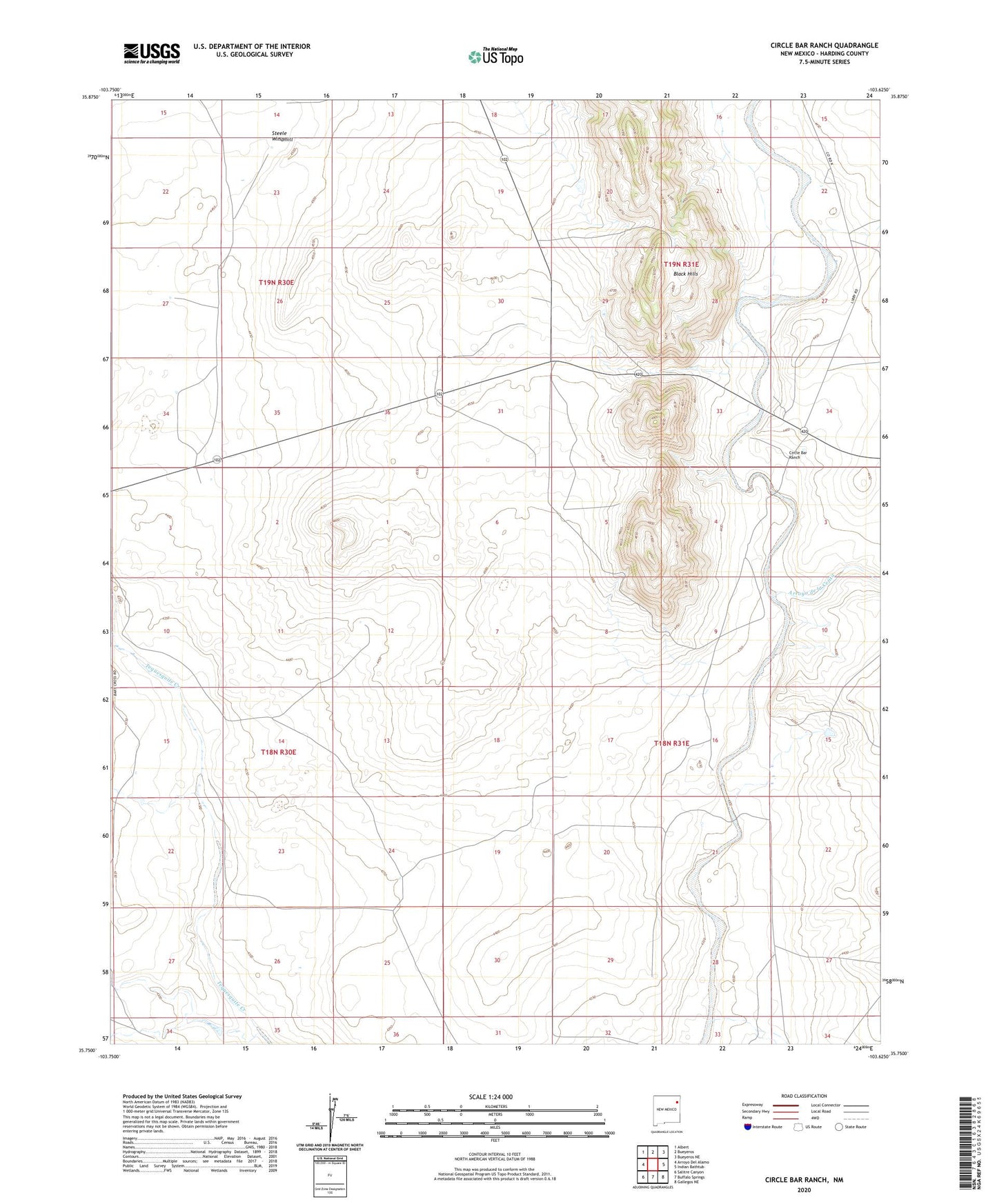 Circle Bar Ranch New Mexico US Topo Map Image