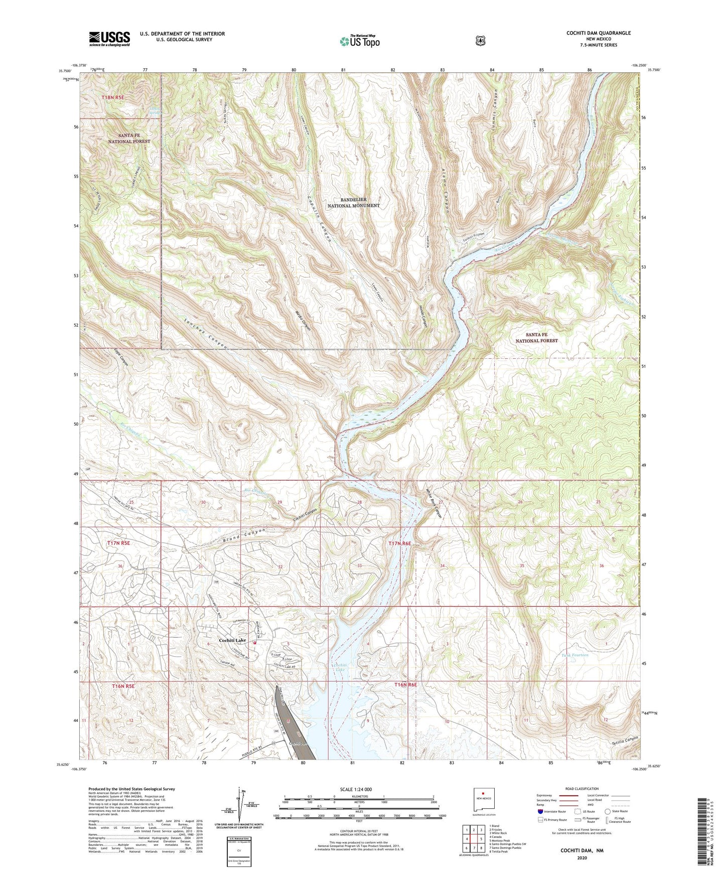 Cochiti Dam New Mexico US Topo Map Image