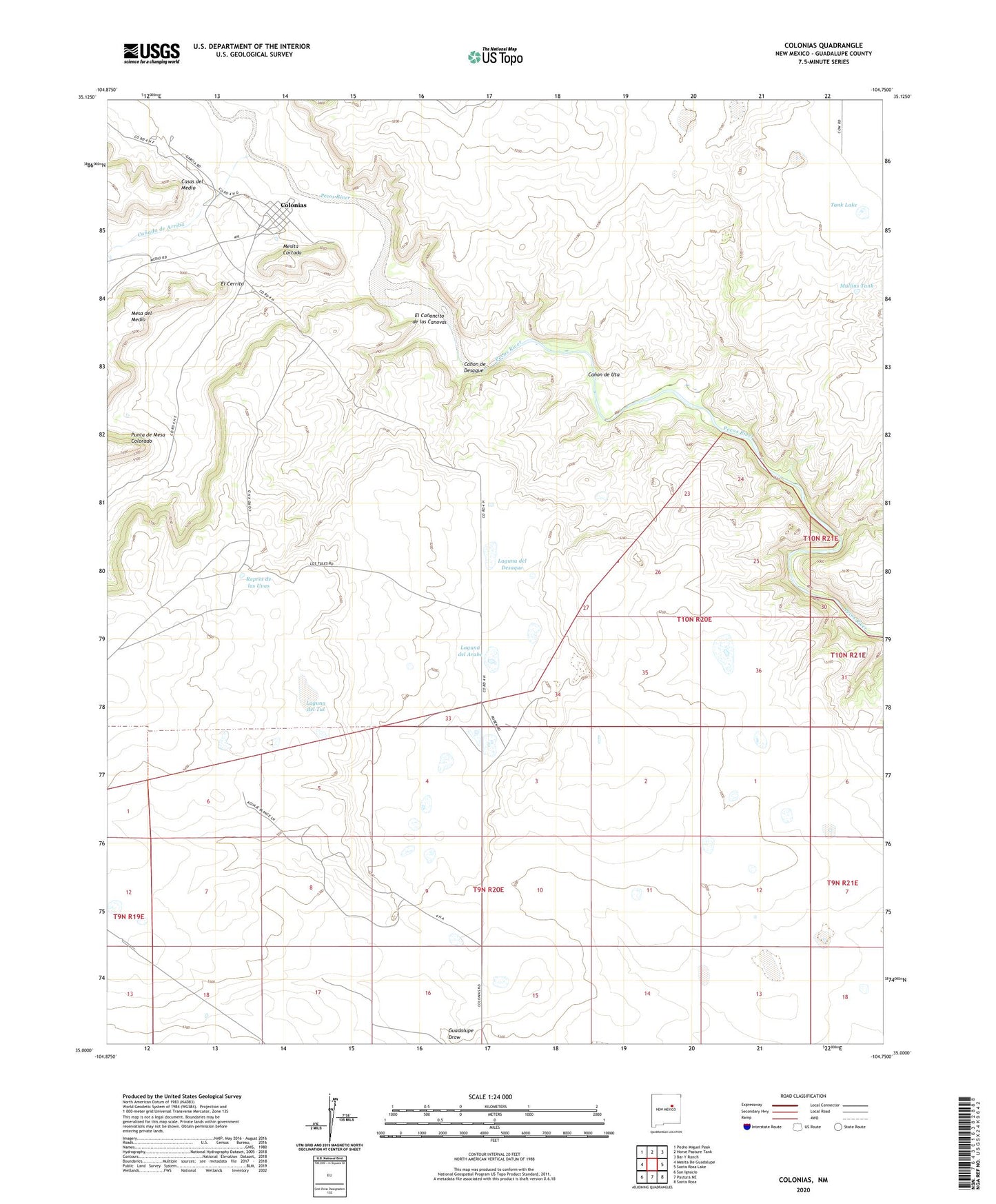Colonias New Mexico US Topo Map Image