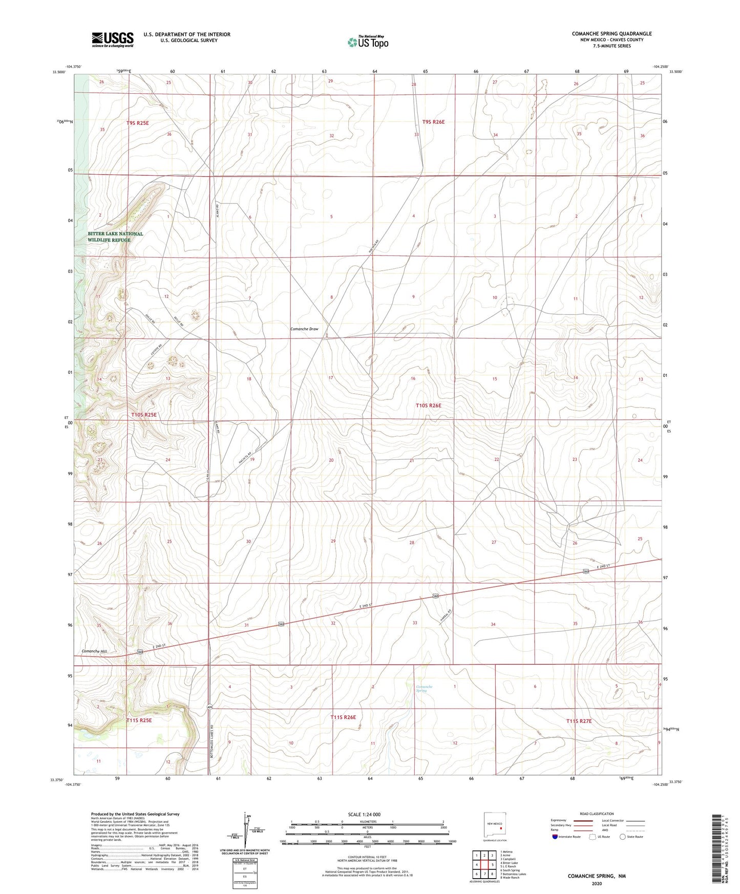 Comanche Spring New Mexico US Topo Map Image